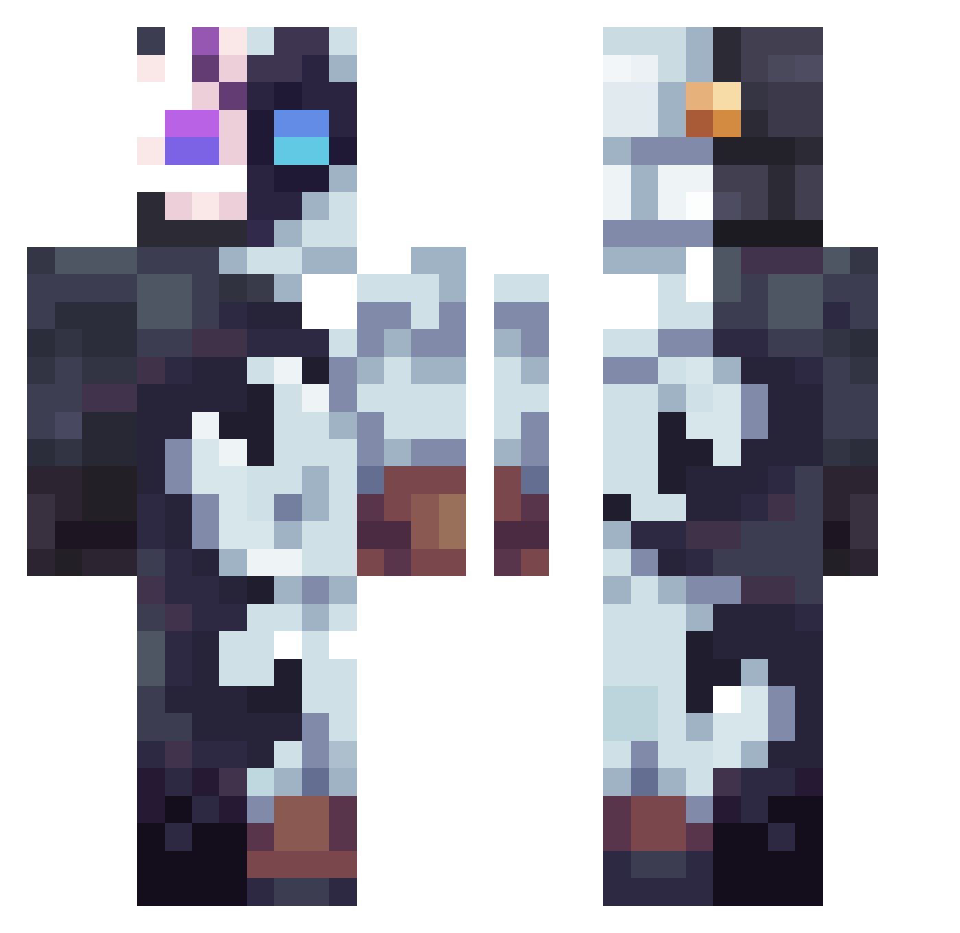 Big_man_in_town Minecraft skin, front and back view