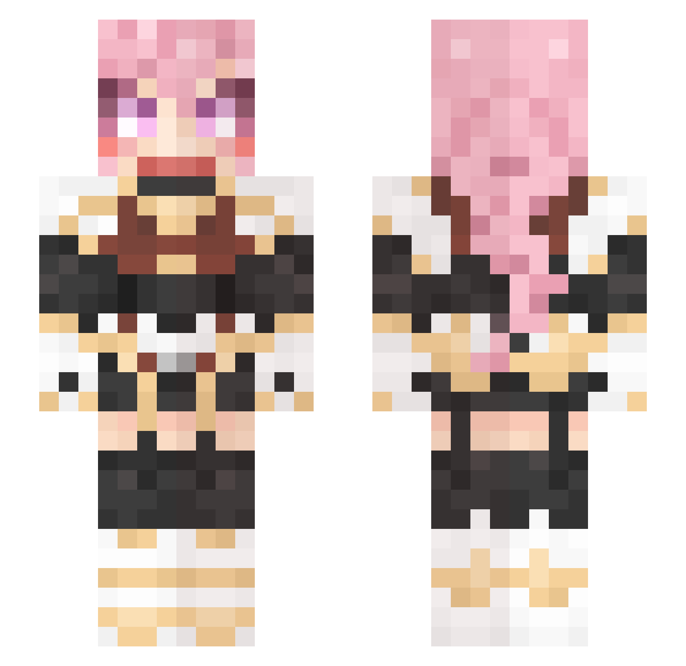 Dactor Minecraft skin, front and back view