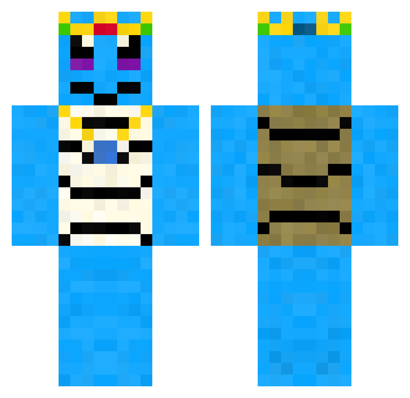 inflicted Minecraft skin, front and back view