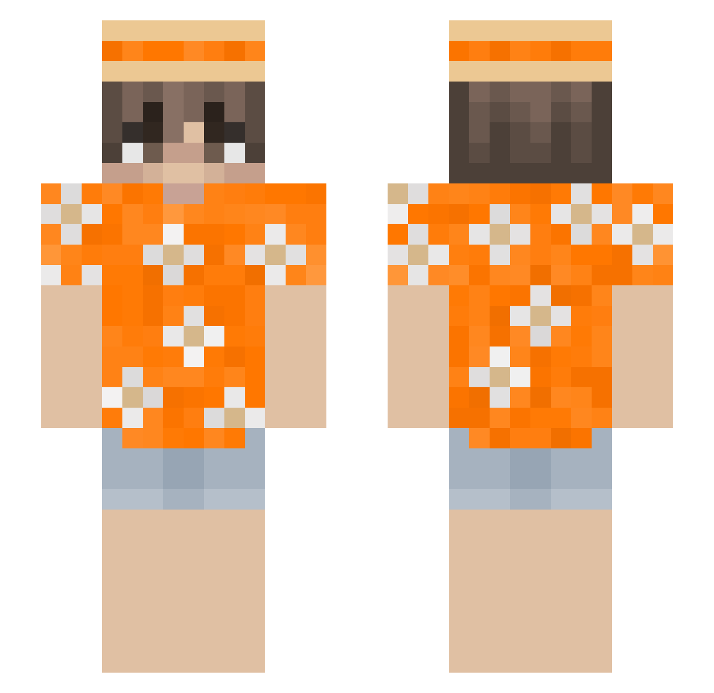 TrageKeineHose Minecraft skin, front and back view