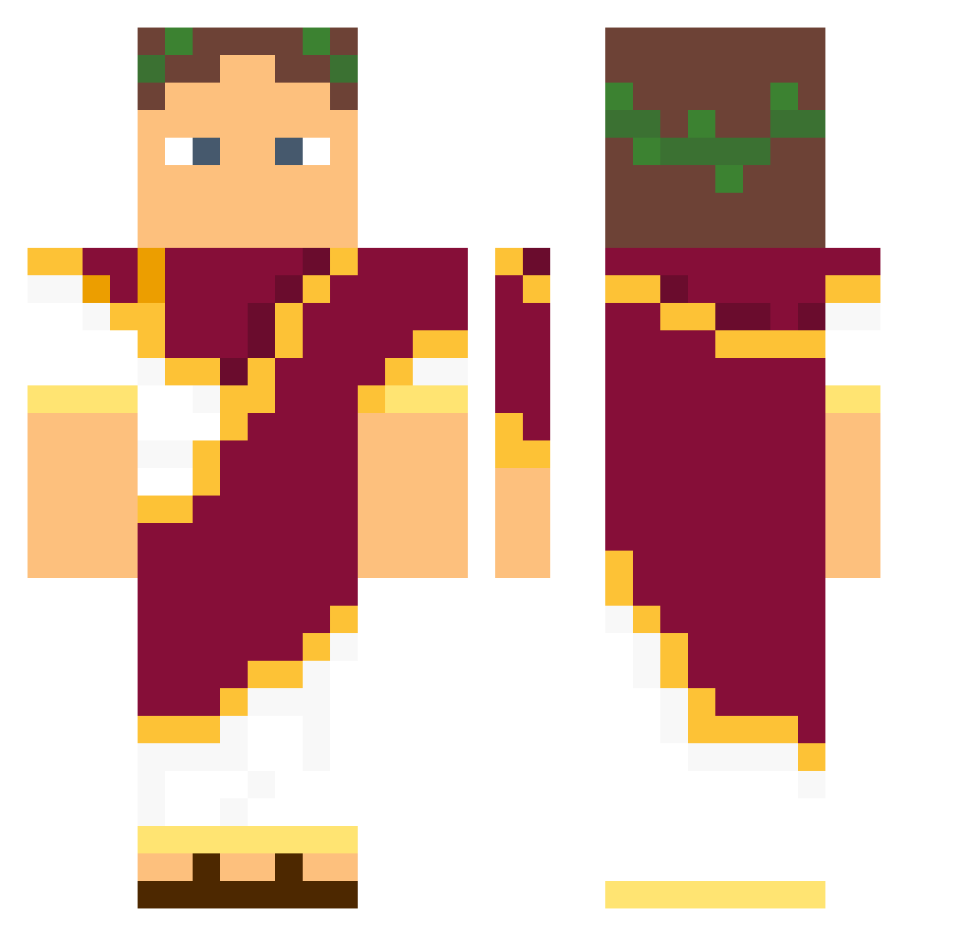JaEv13 Minecraft skin, front and back view