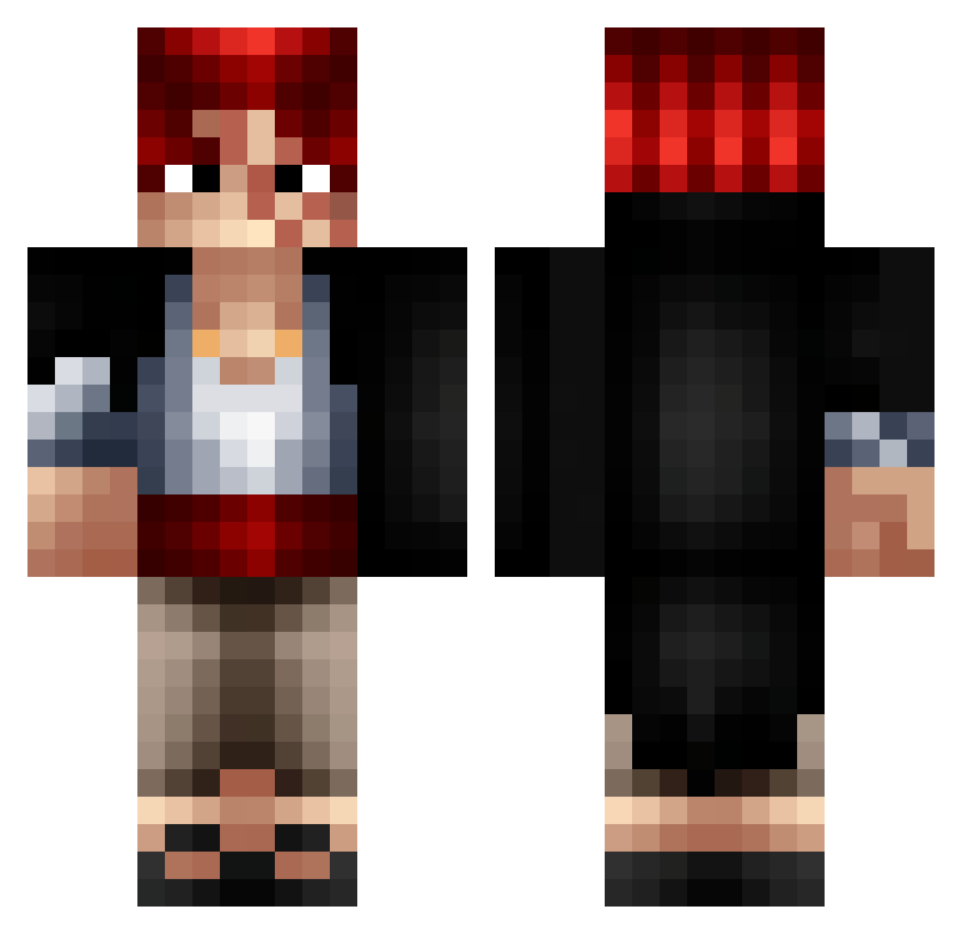 Caljonus Minecraft skin, front and back view