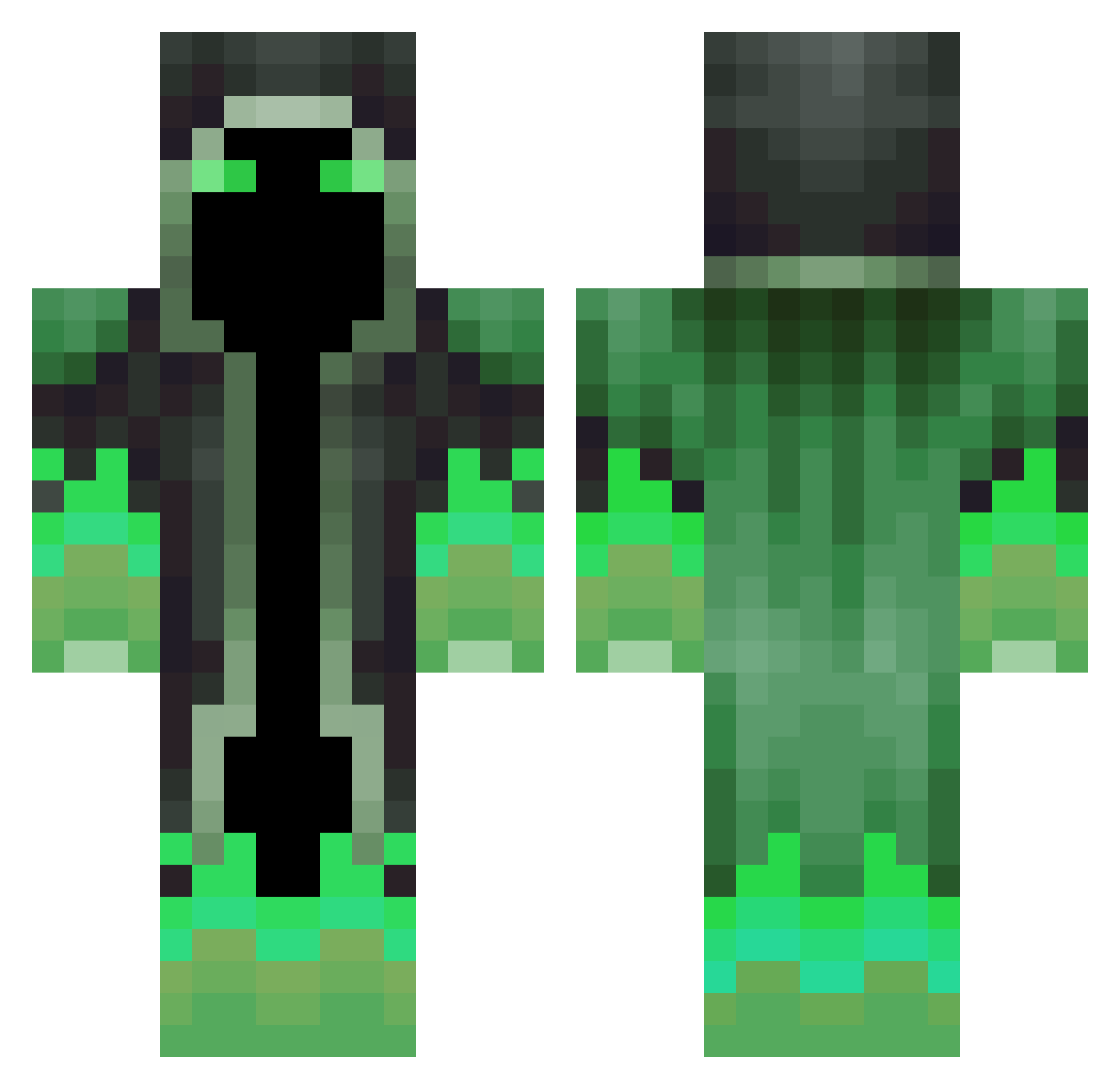 FILU911 Minecraft skin, front and back view