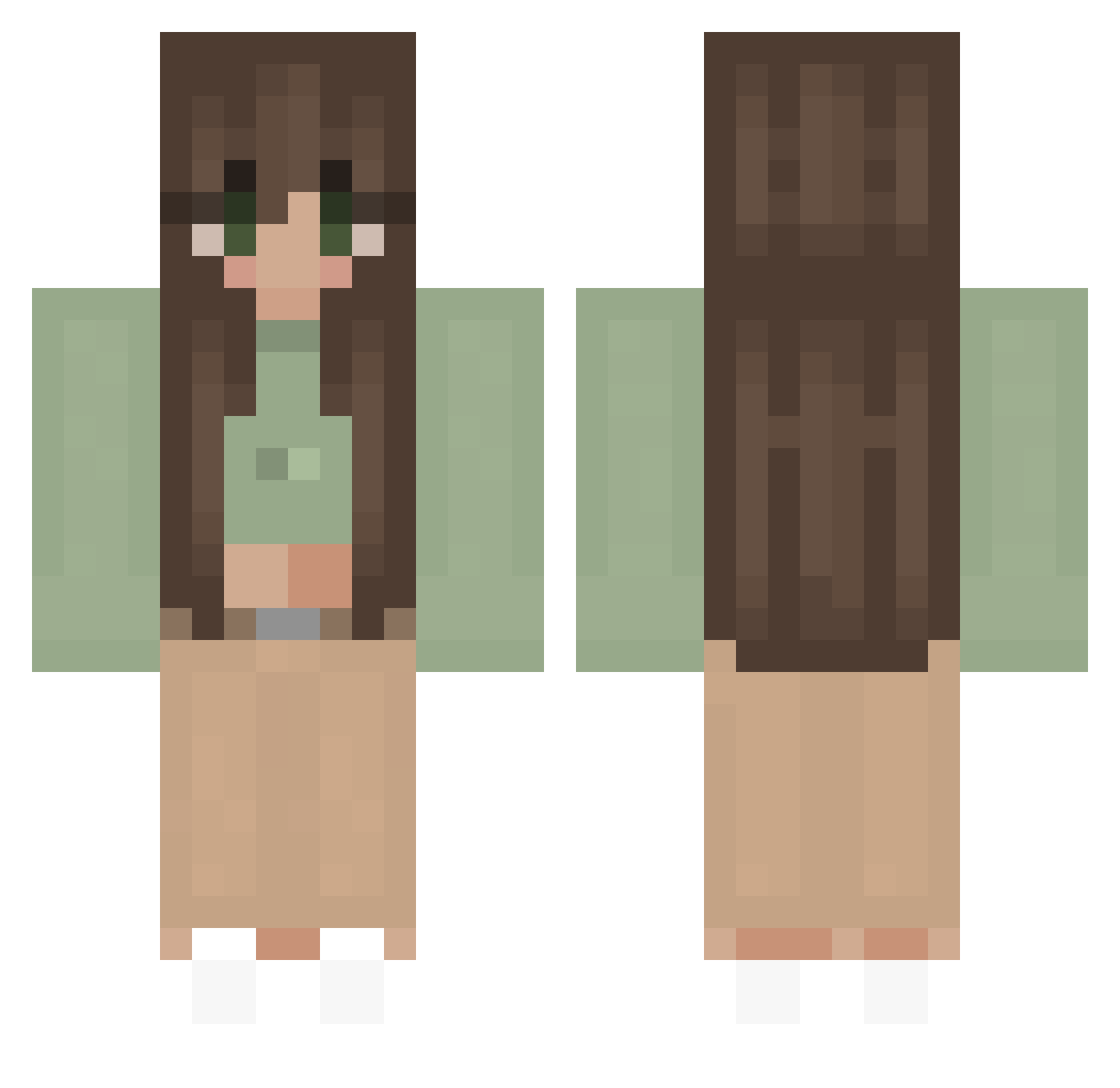 Kryszti Minecraft skin, front and back view