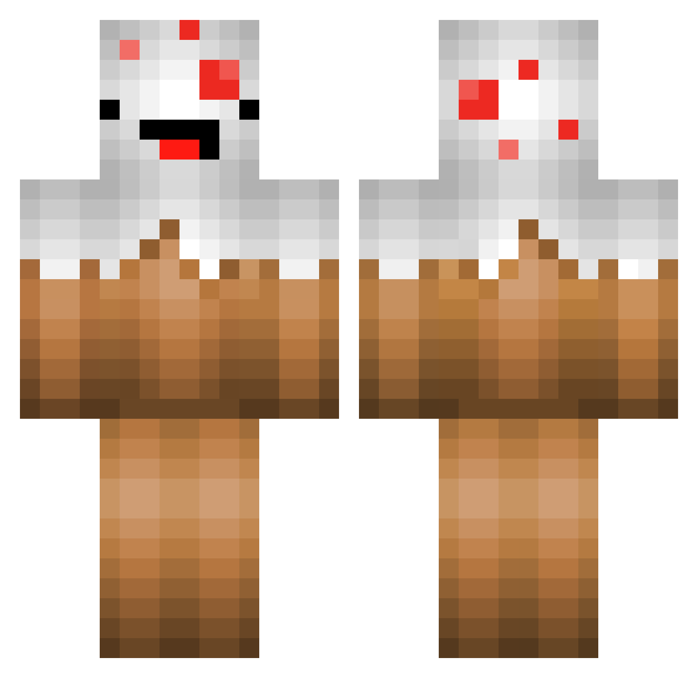 motocycle Minecraft skin, front and back view