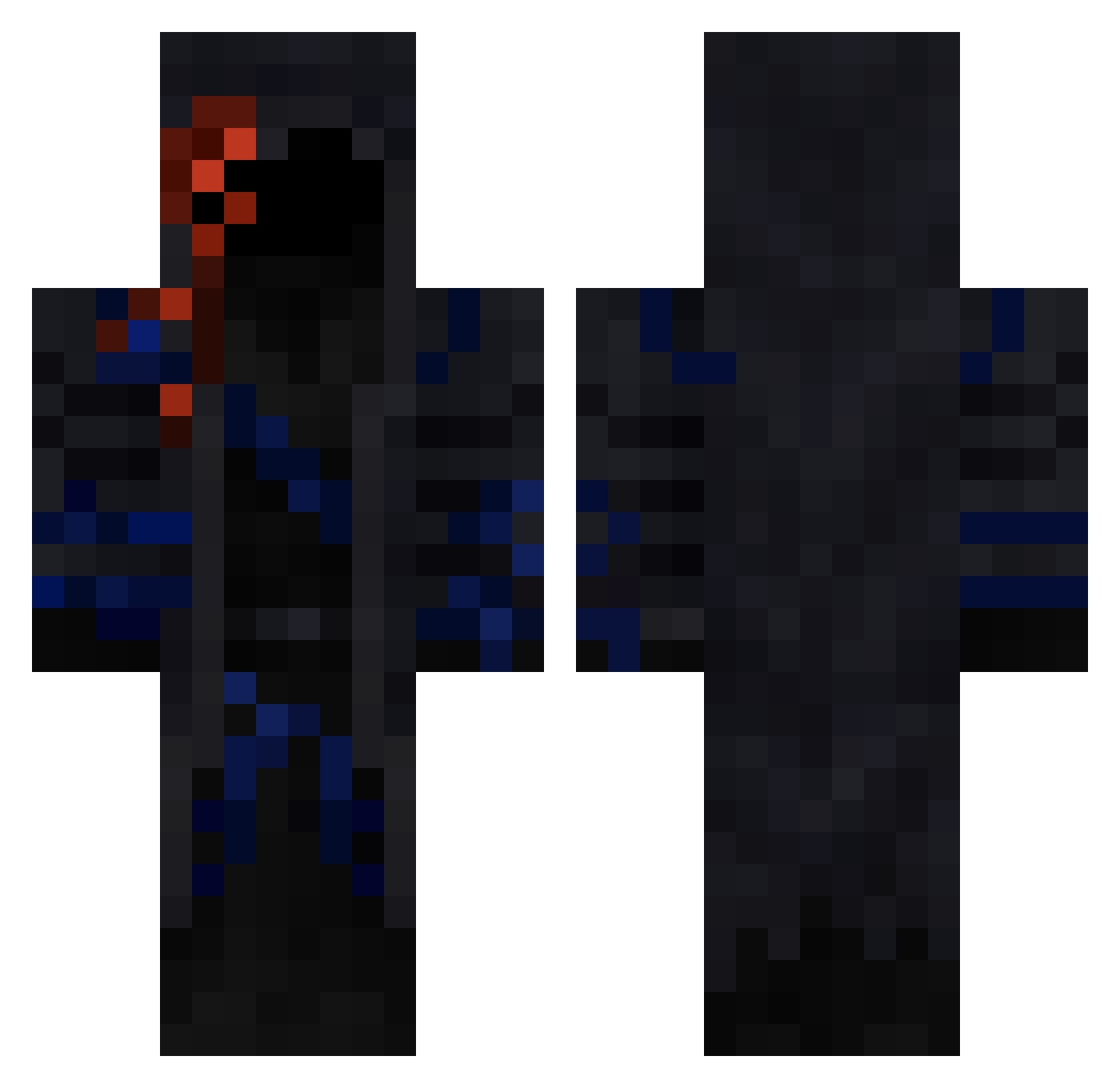 Opfight Minecraft skin, front and back view
