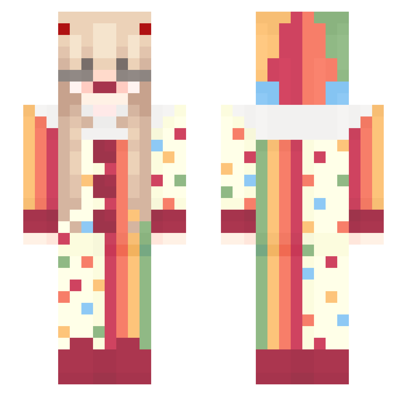 TheBunDaisy Minecraft skin, front and back view