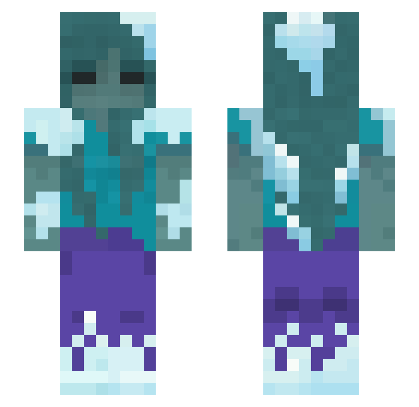 Orchestrina Minecraft skin, front and back view