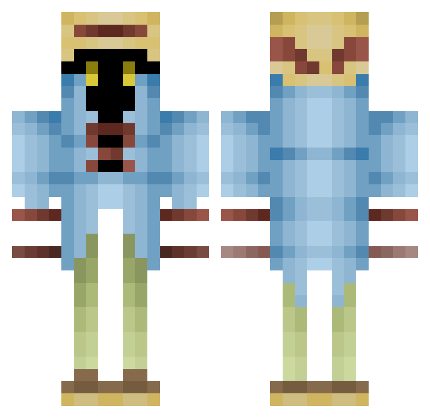 pomeko Minecraft skin, front and back view