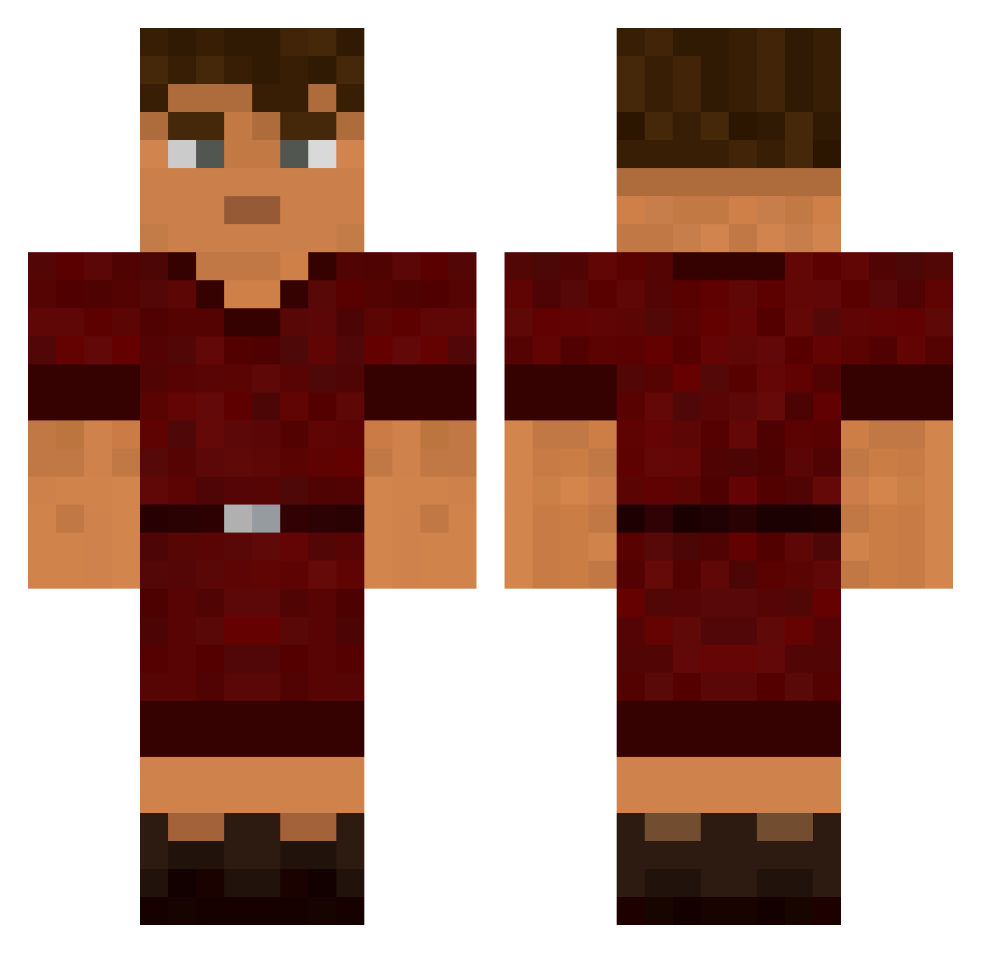 Veigaman Minecraft skin, front and back view