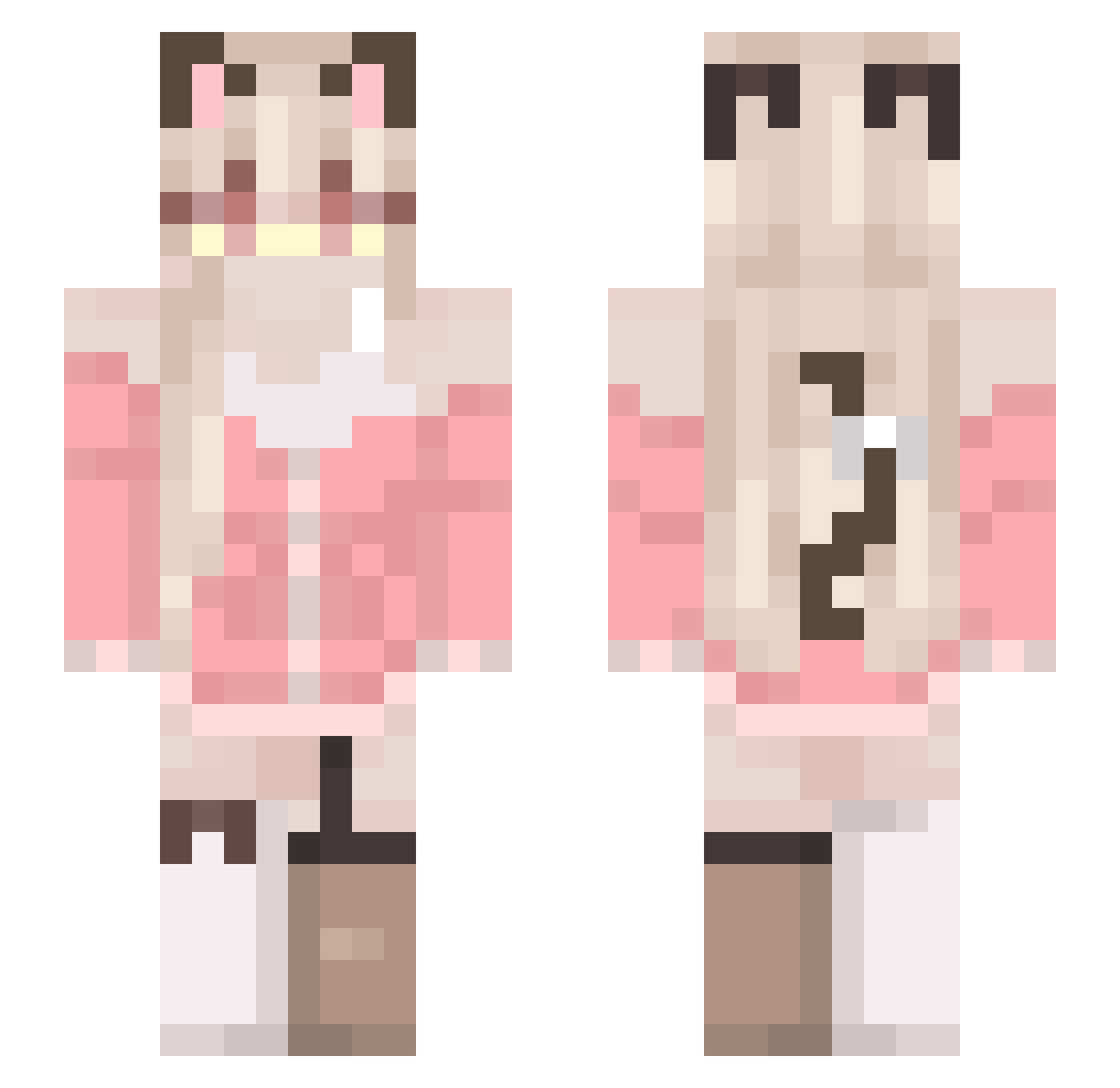 Saccos Minecraft skin, front and back view