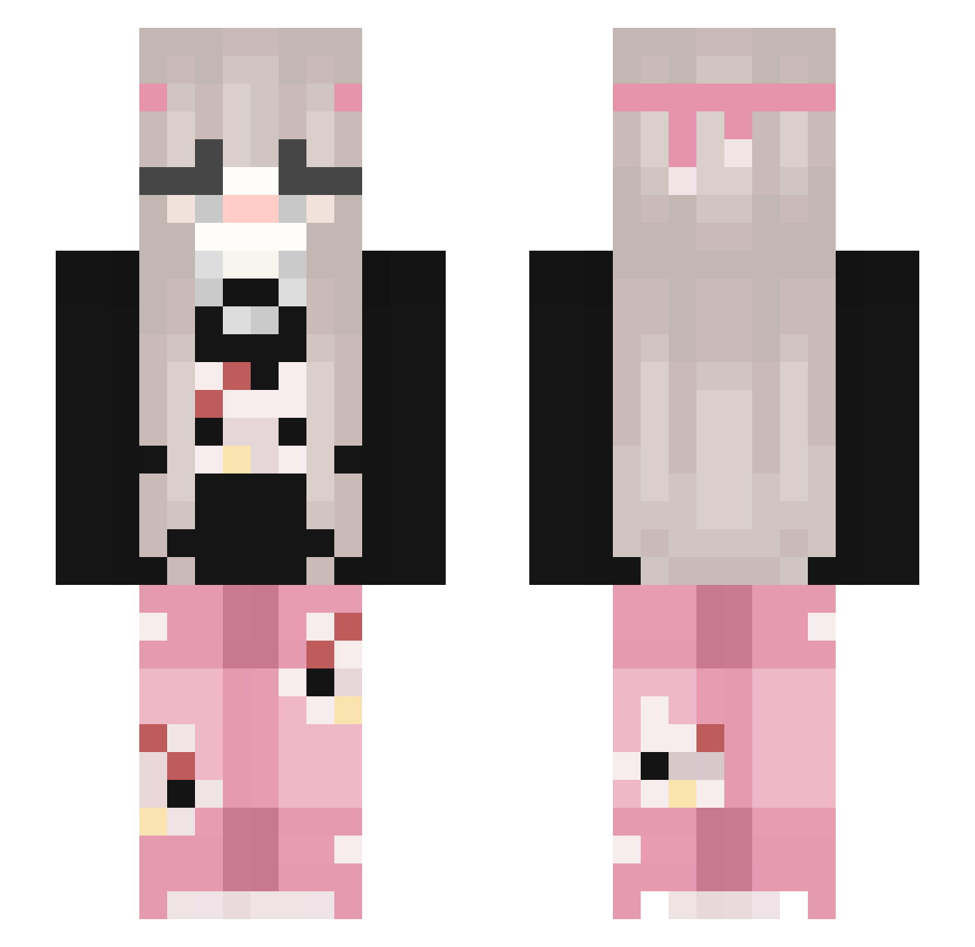 ItzWexy_ Minecraft skin, front and back view