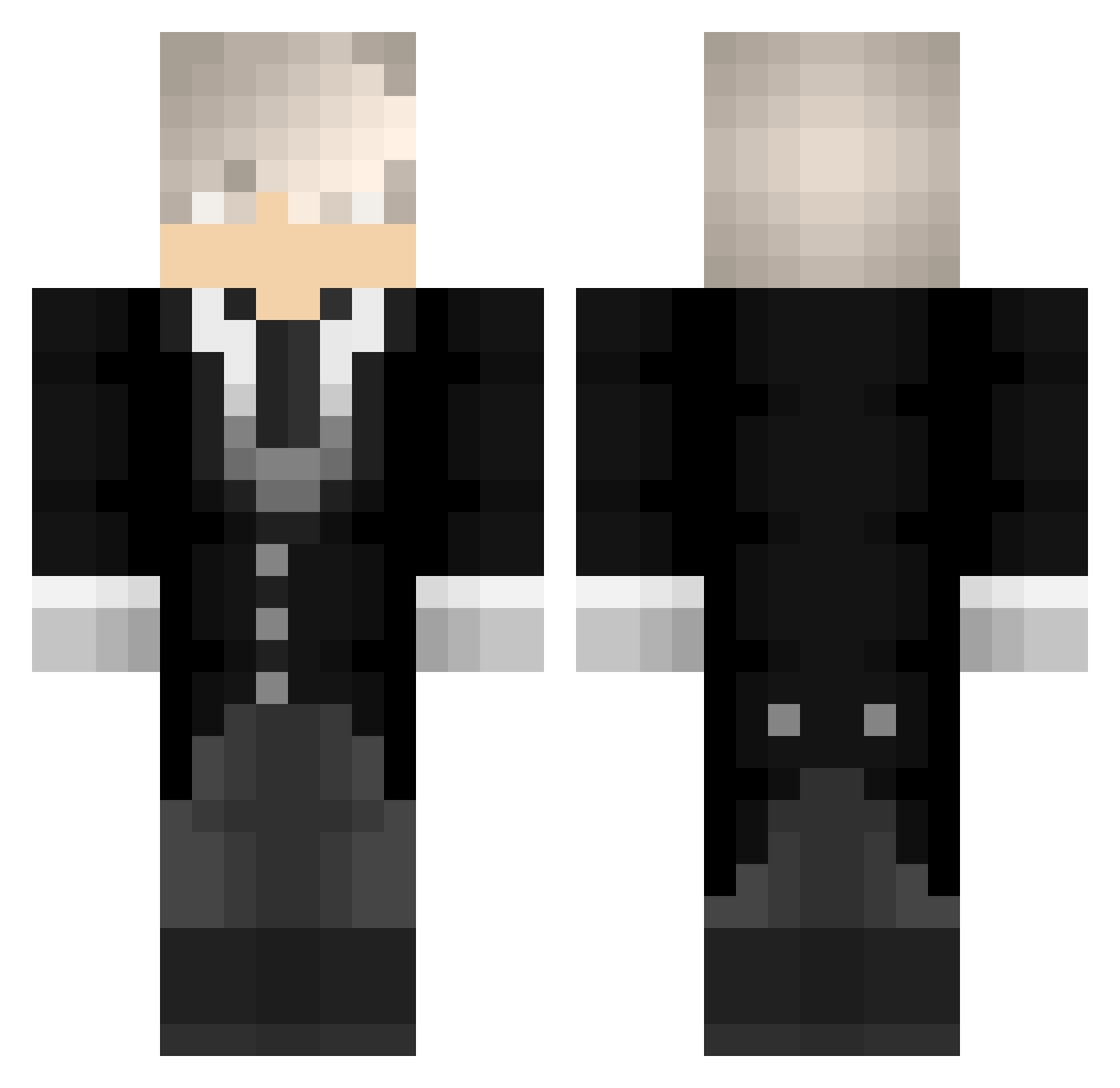 3tob Minecraft skin, front and back view
