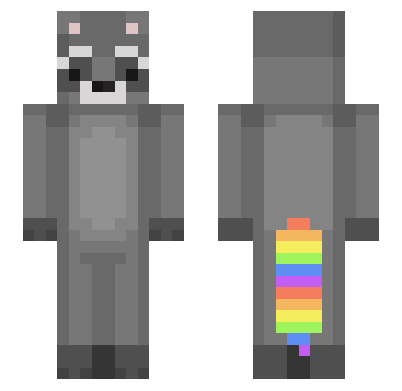 PandaBandana2 Minecraft skin, front and back view