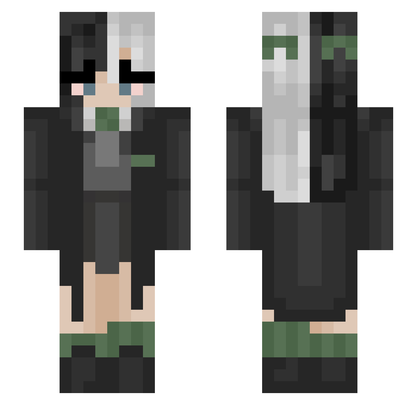 keyssa Minecraft skin, front and back view