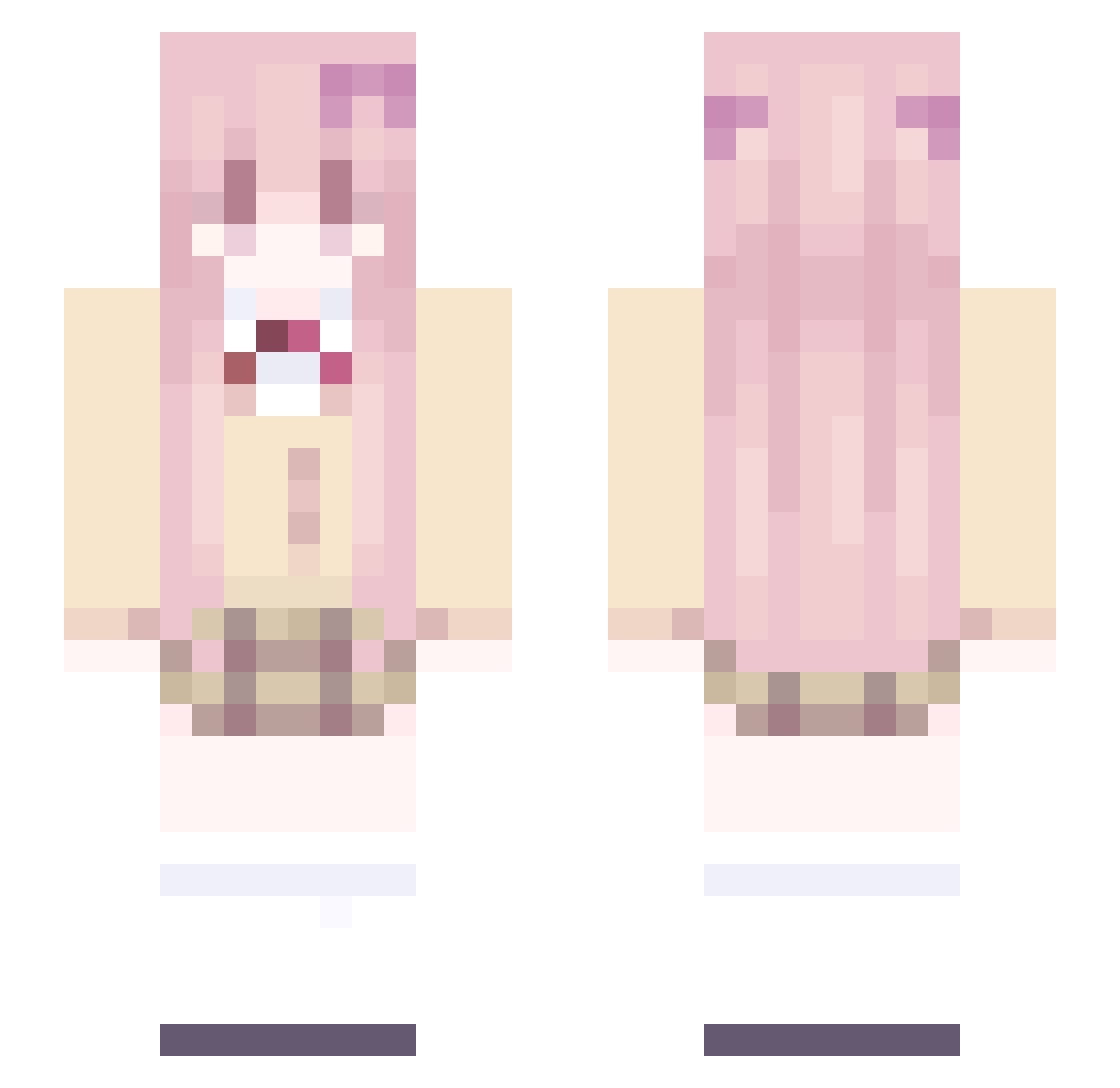 iSnipeCloset Minecraft skin, front and back view