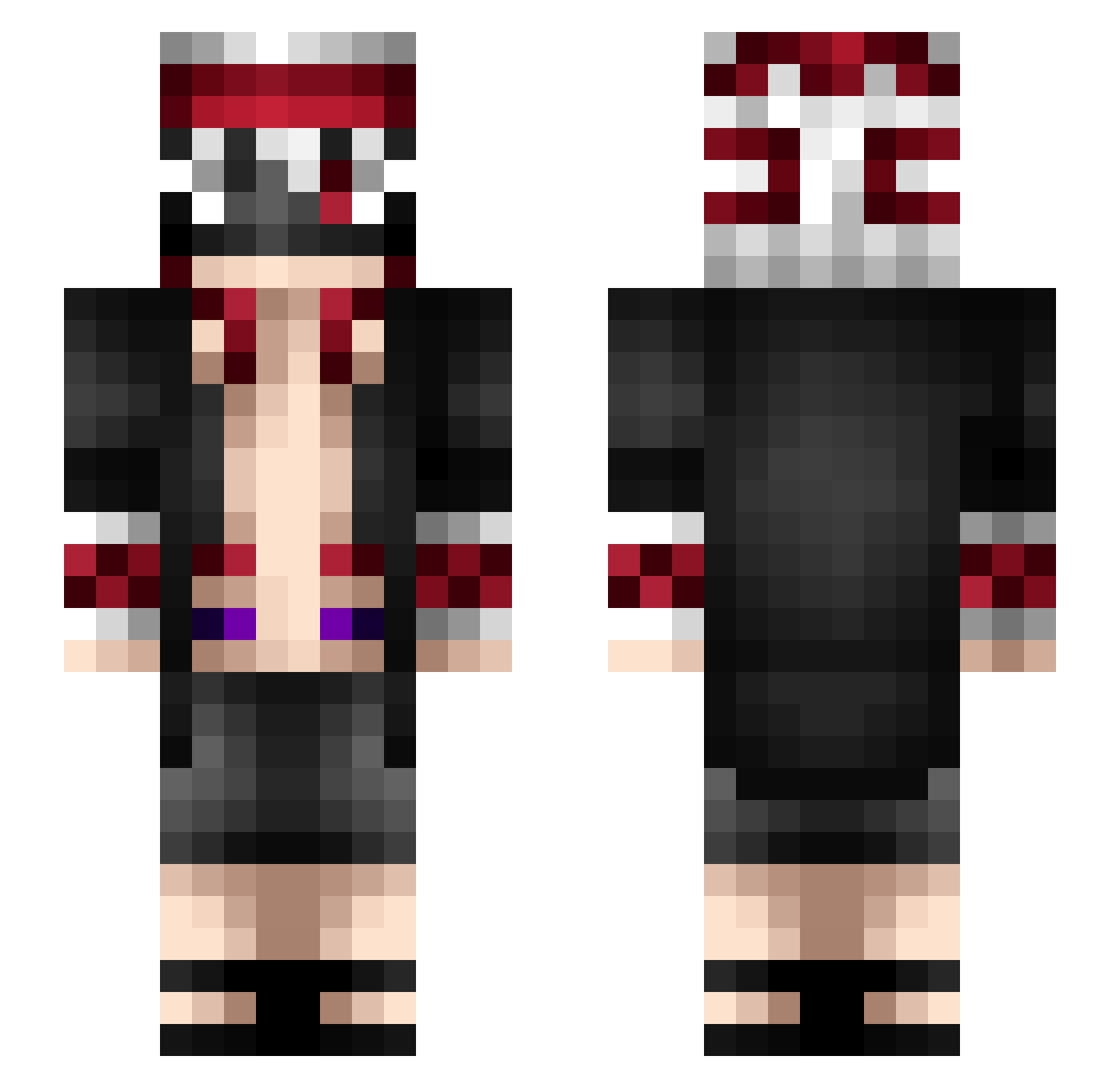 Craper Minecraft skin, front and back view