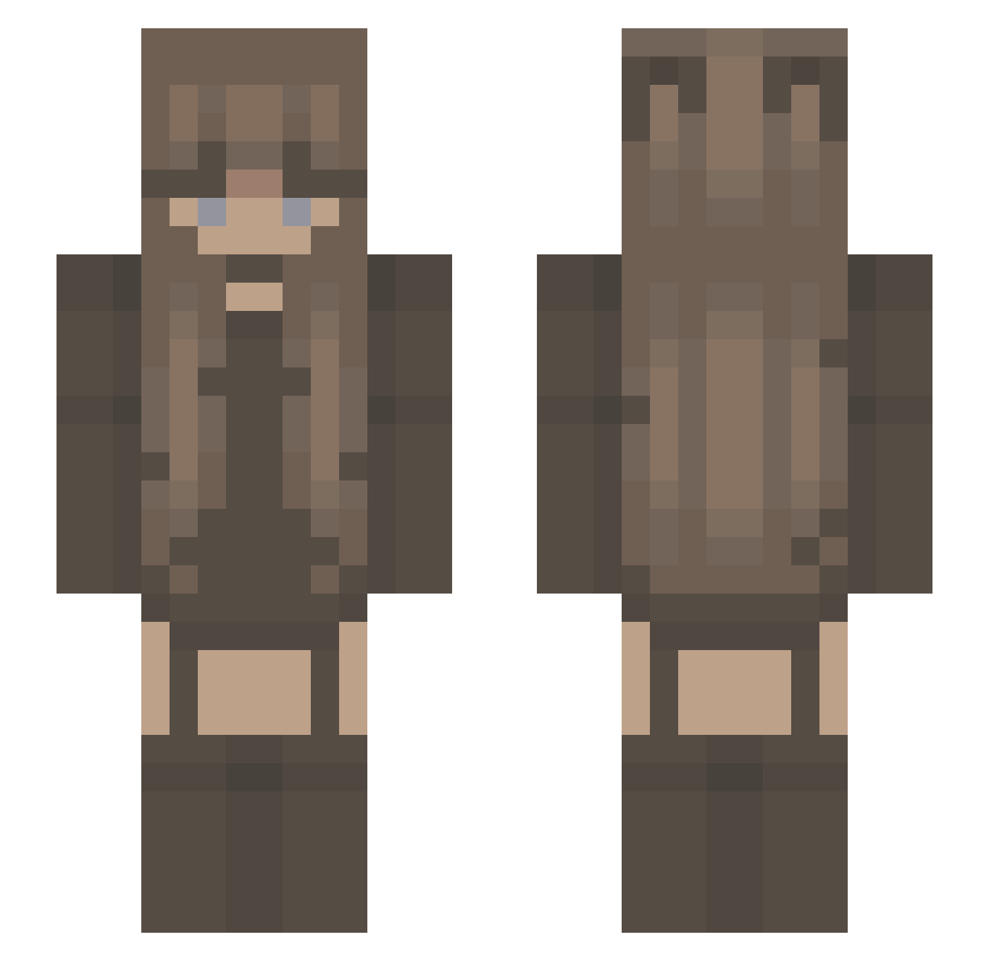 Lucja2005 Minecraft skin, front and back view