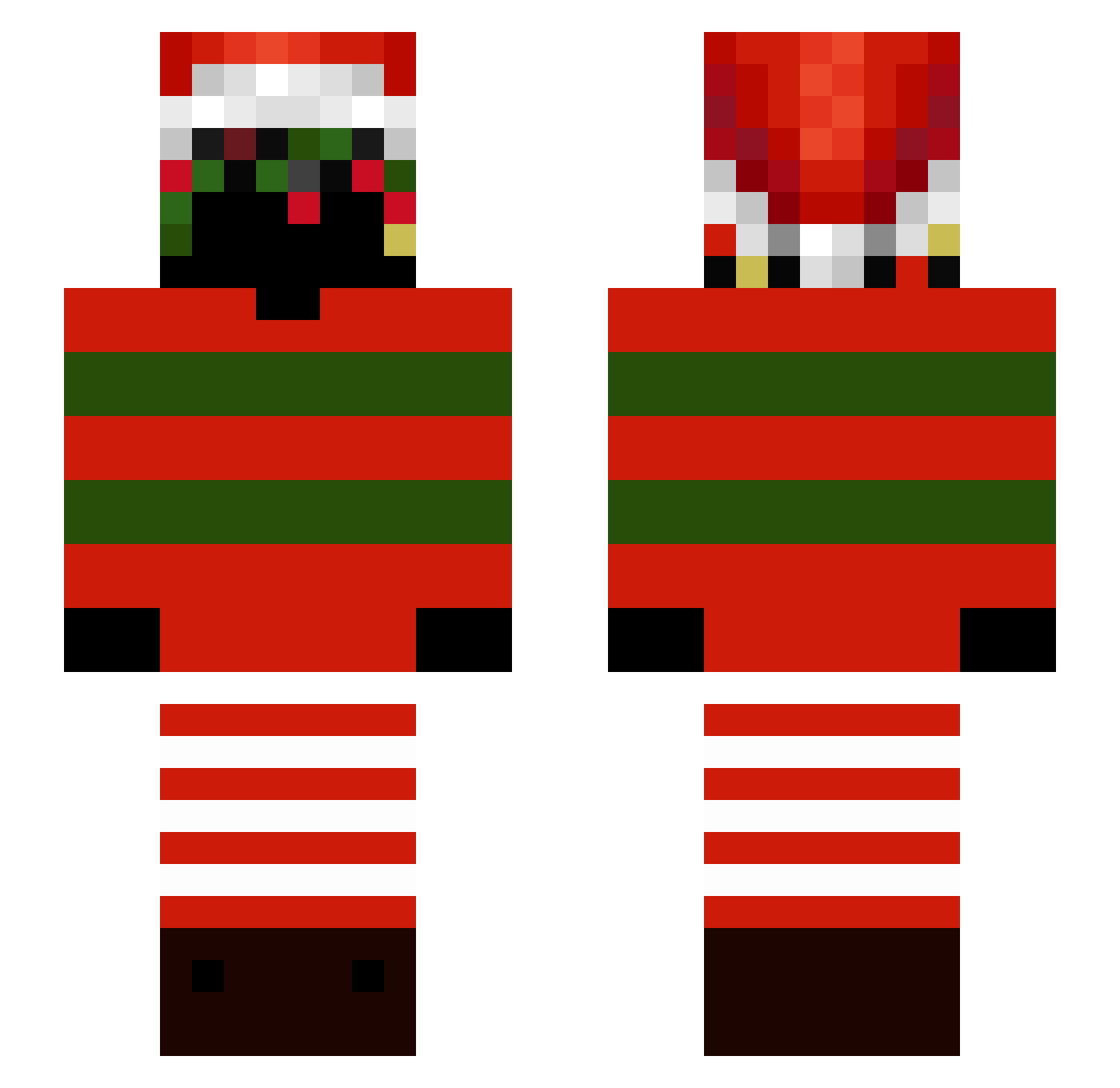 evolvcja Minecraft skin, front and back view