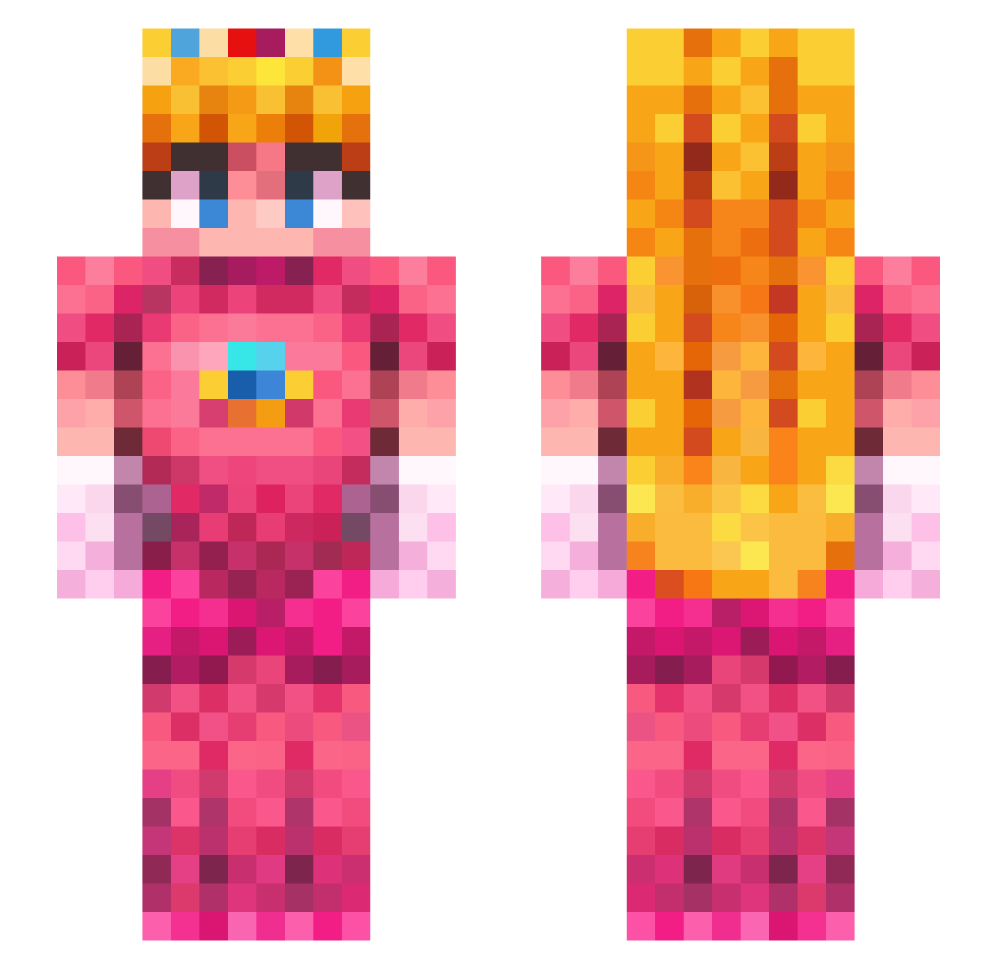 CaptainCosmonutt Minecraft skin, front and back view