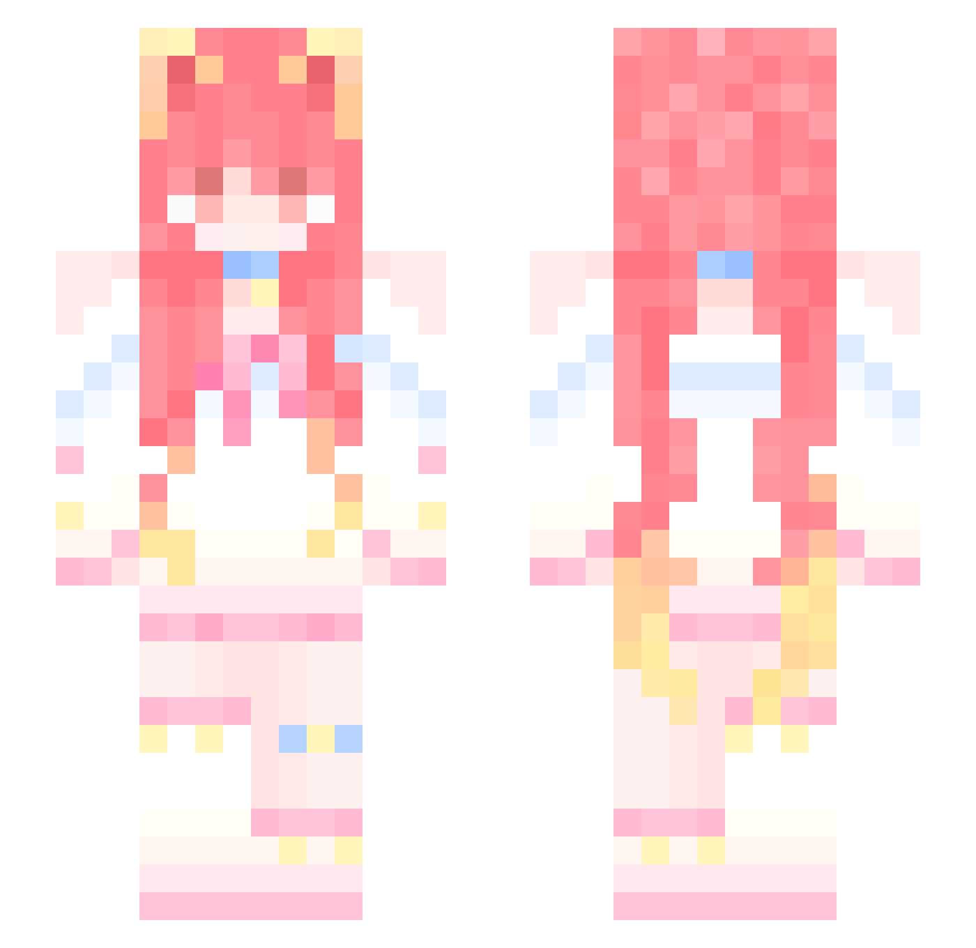 m1sayame Minecraft skin, front and back view