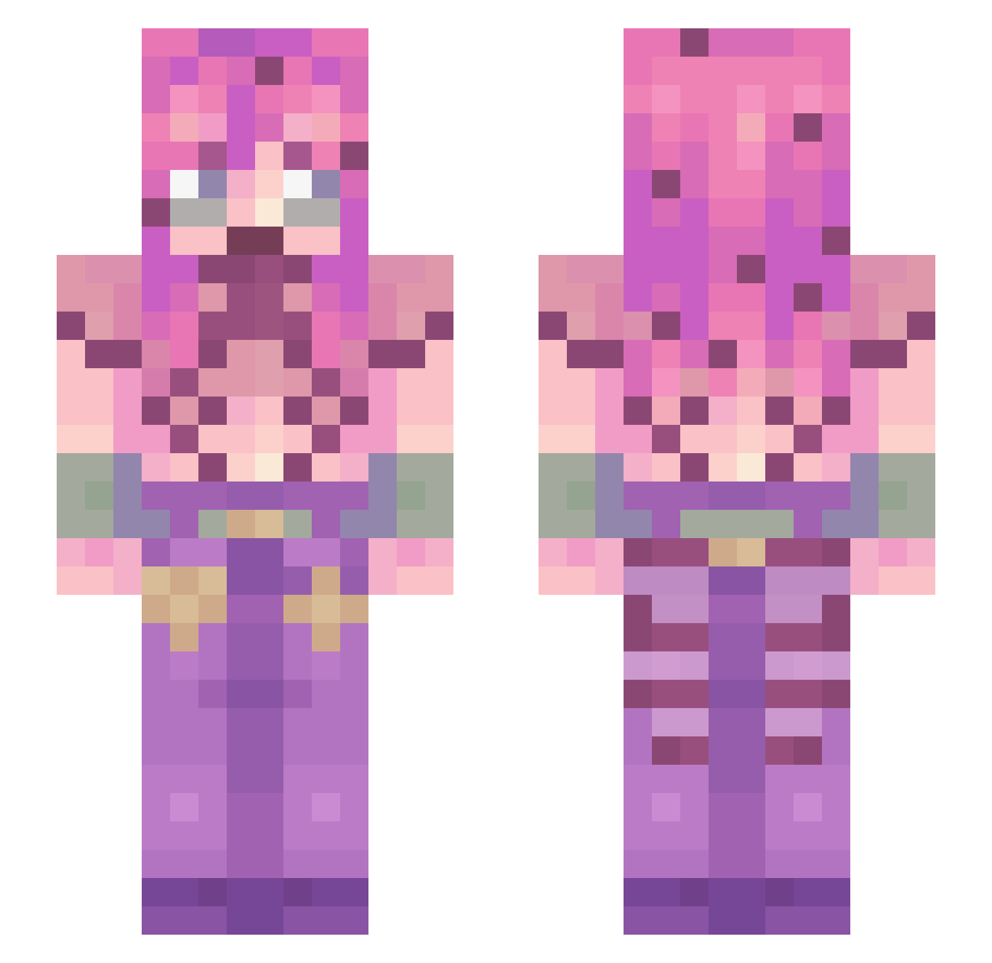 STRAWHATEL1 Minecraft skin, front and back view