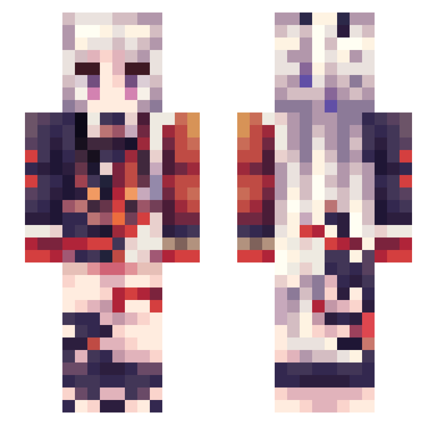_SuLin Minecraft skin, front and back view