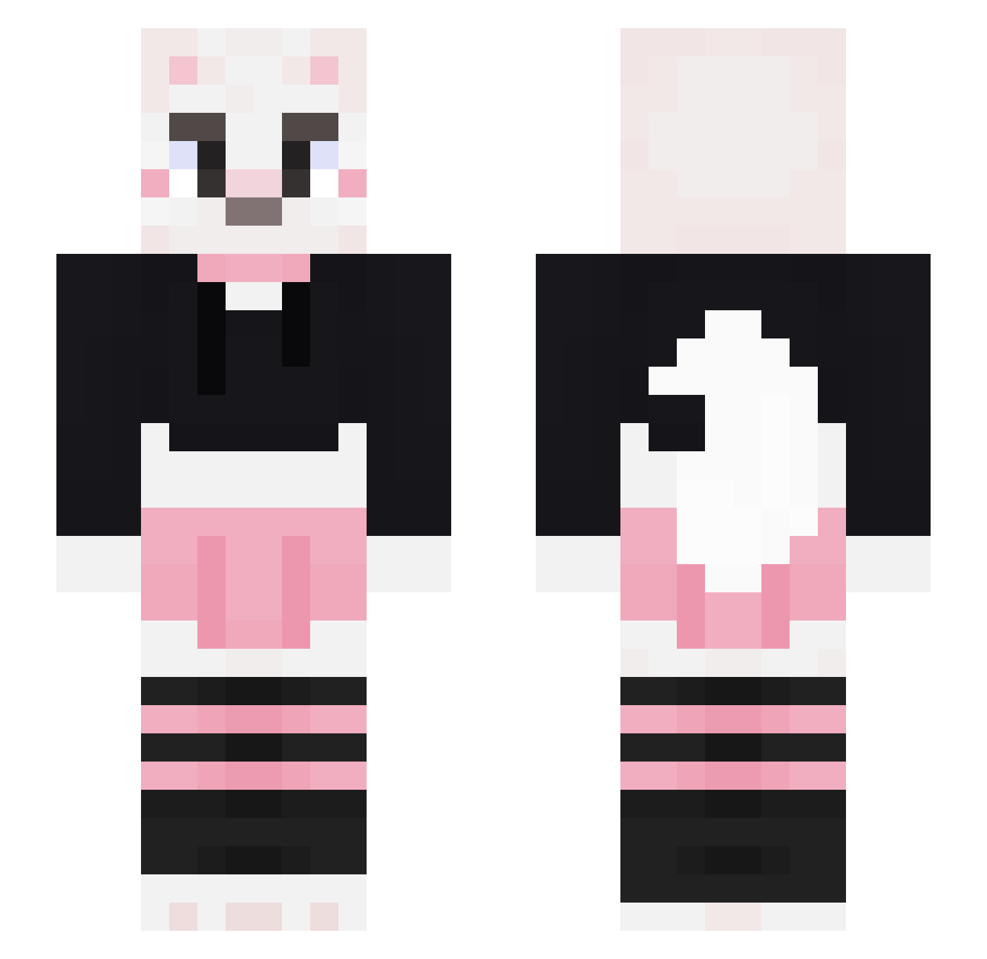 yumesann Minecraft skin, front and back view