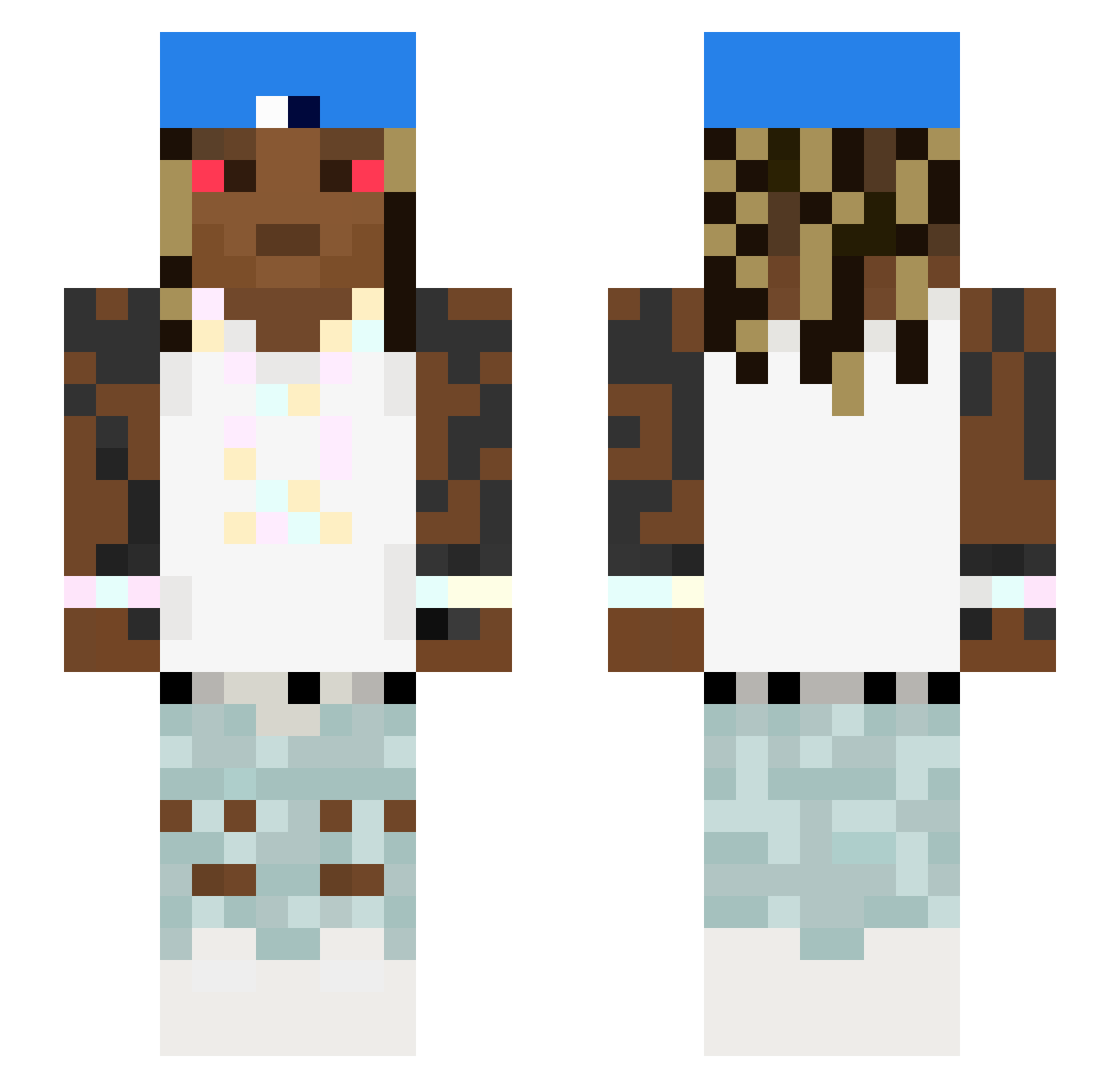 BxyaunOn165hz Minecraft skin, front and back view