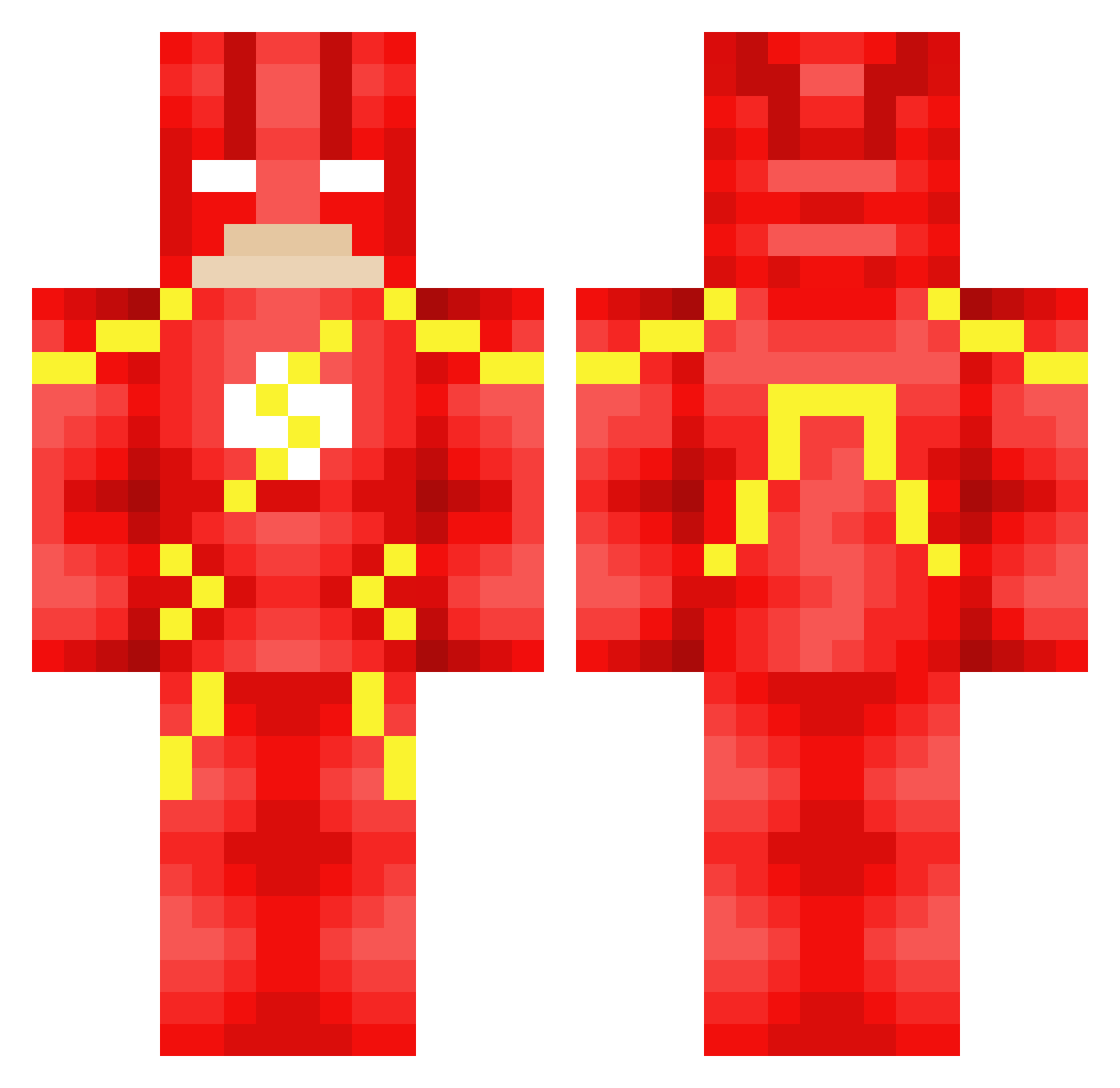 Unwashed Minecraft skin, front and back view