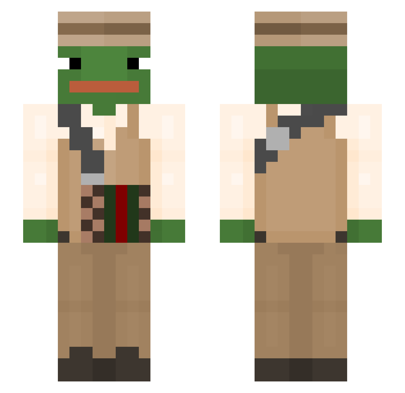6uapo Minecraft skin, front and back view