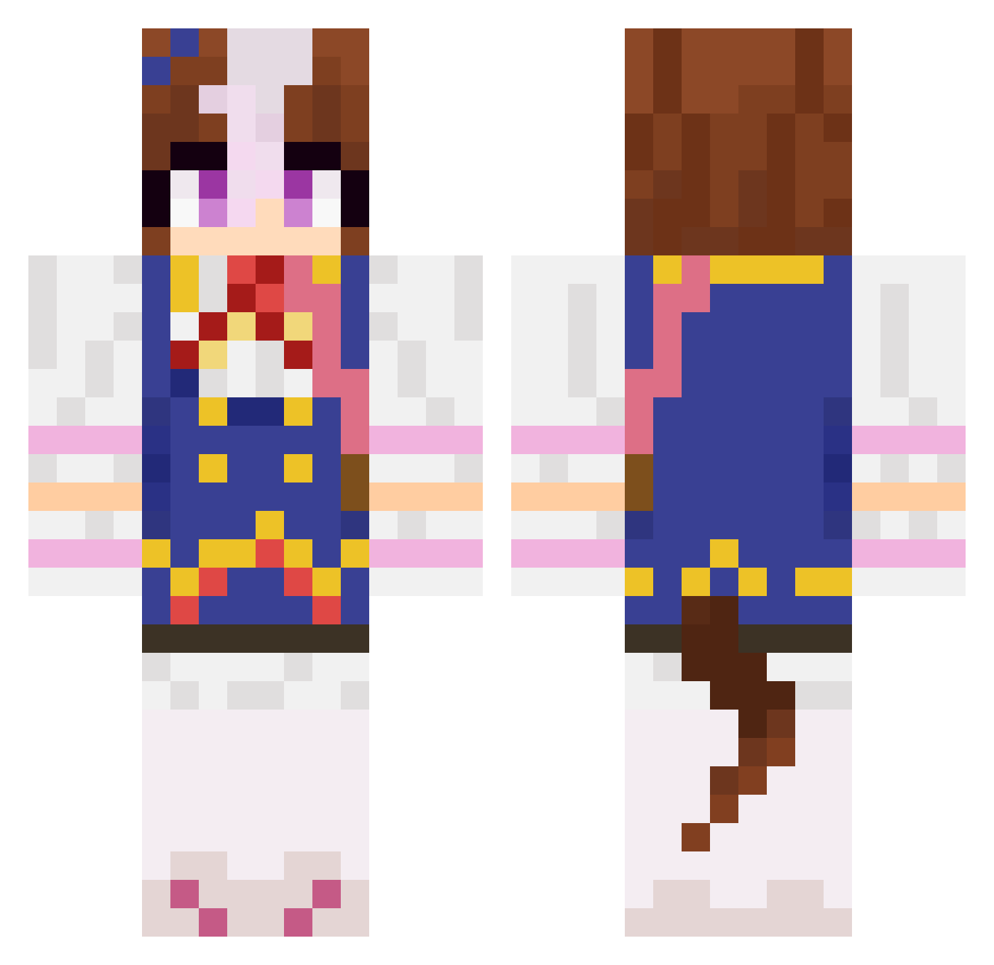 p0b2 Minecraft skin, front and back view