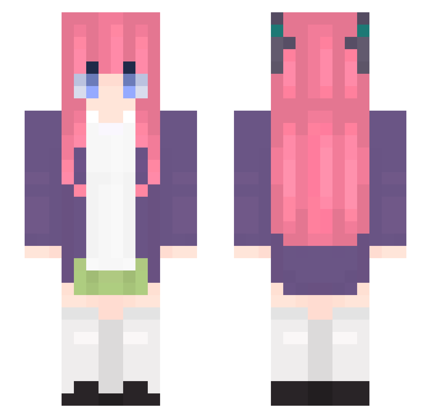 ArcticV0rtex Minecraft skin, front and back view