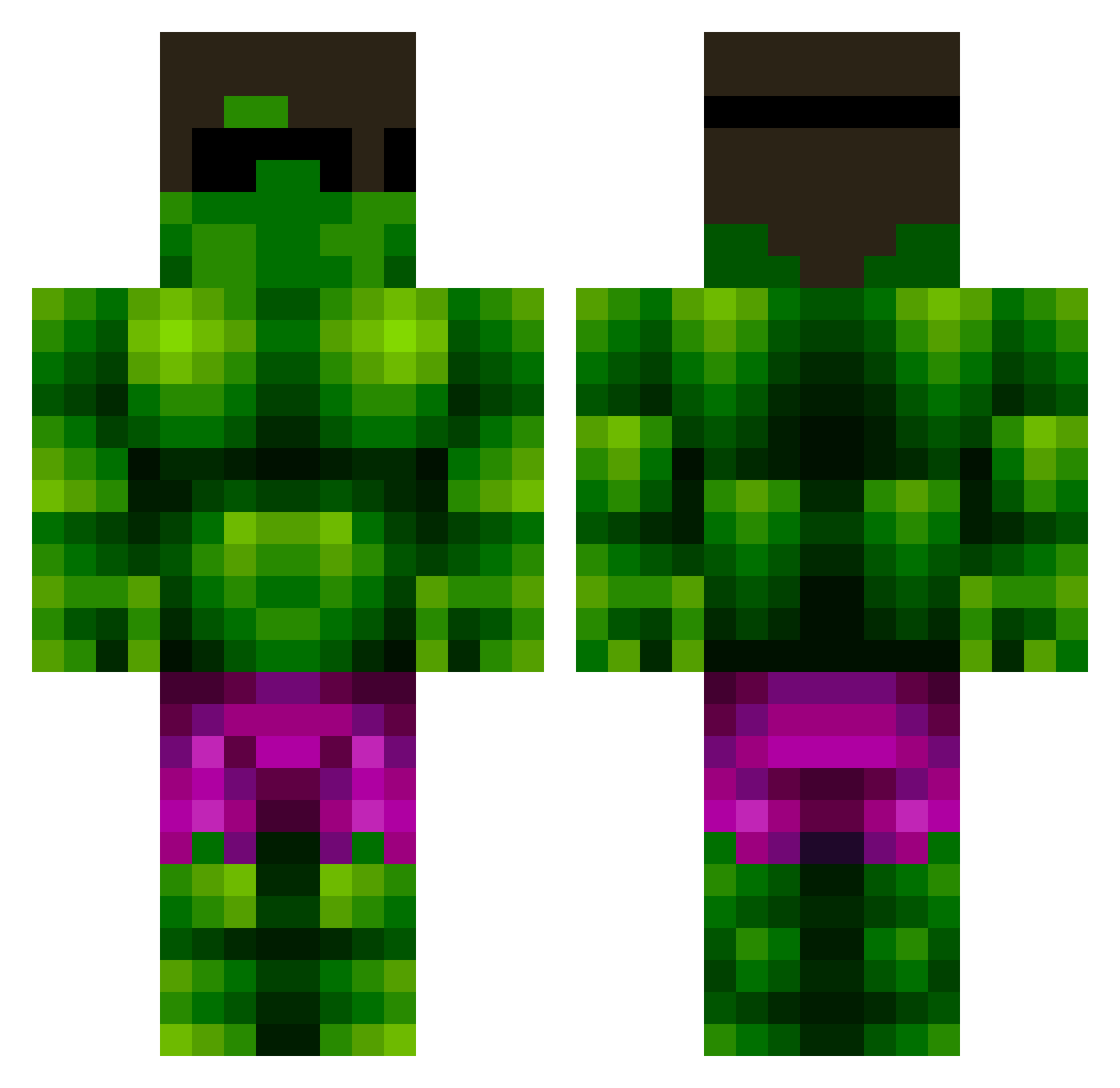 edify Minecraft skin, front and back view