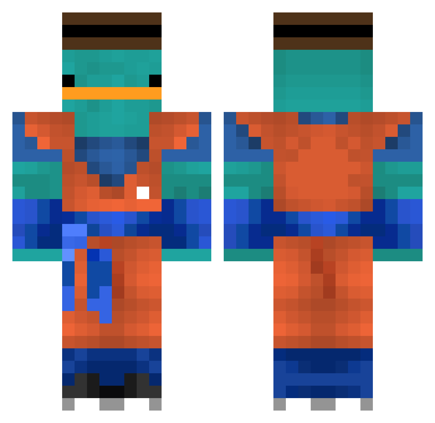 Sayaski Minecraft skin, front and back view
