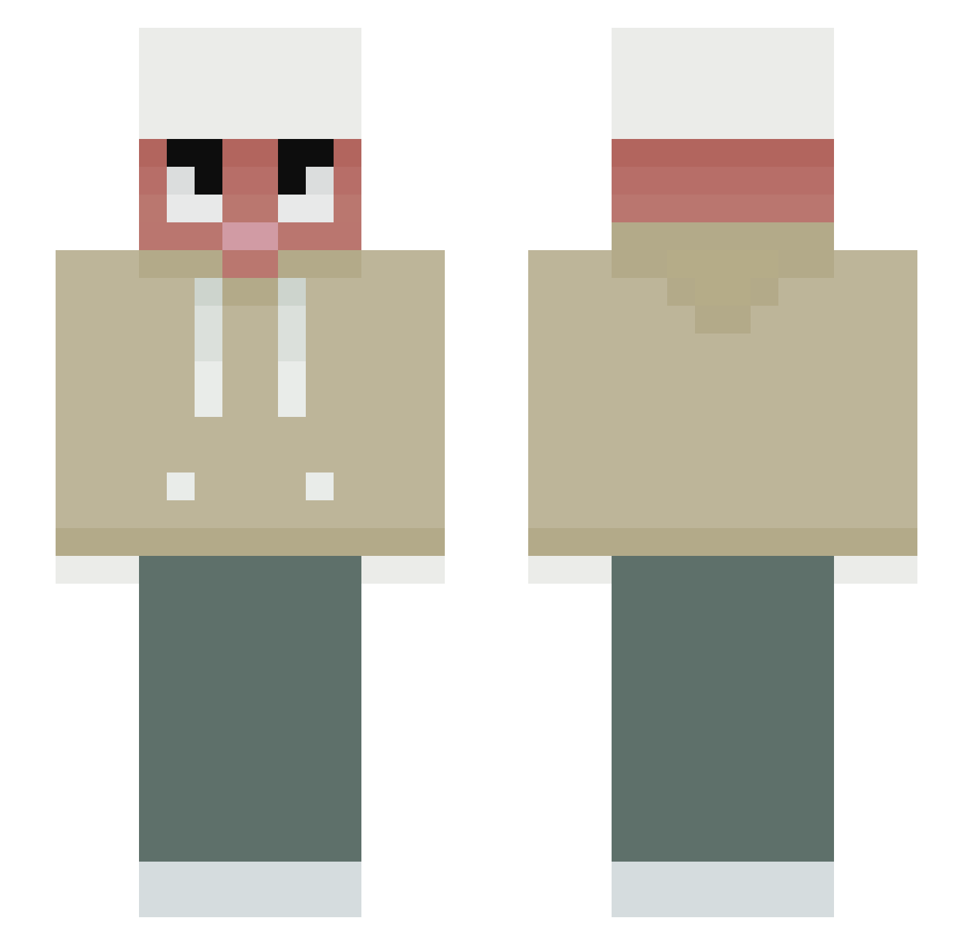 Chvbs Minecraft skin, front and back view
