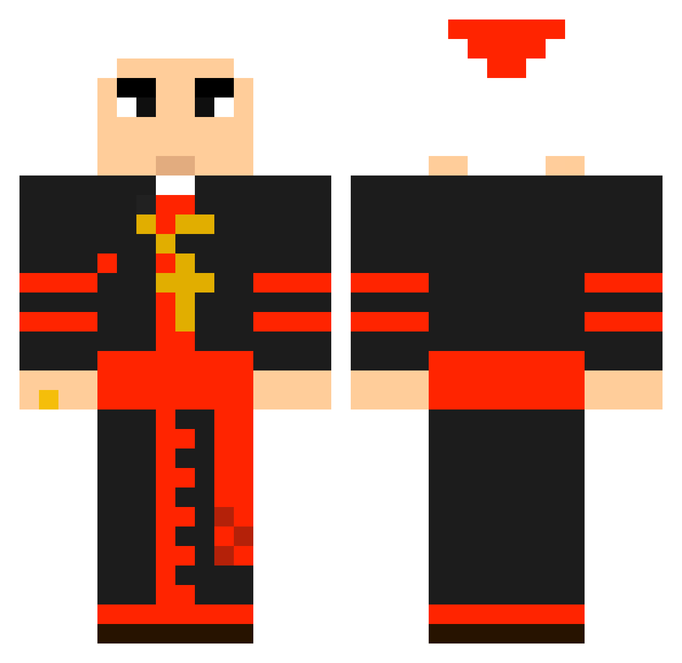 Godsdienst Minecraft skin, front and back view