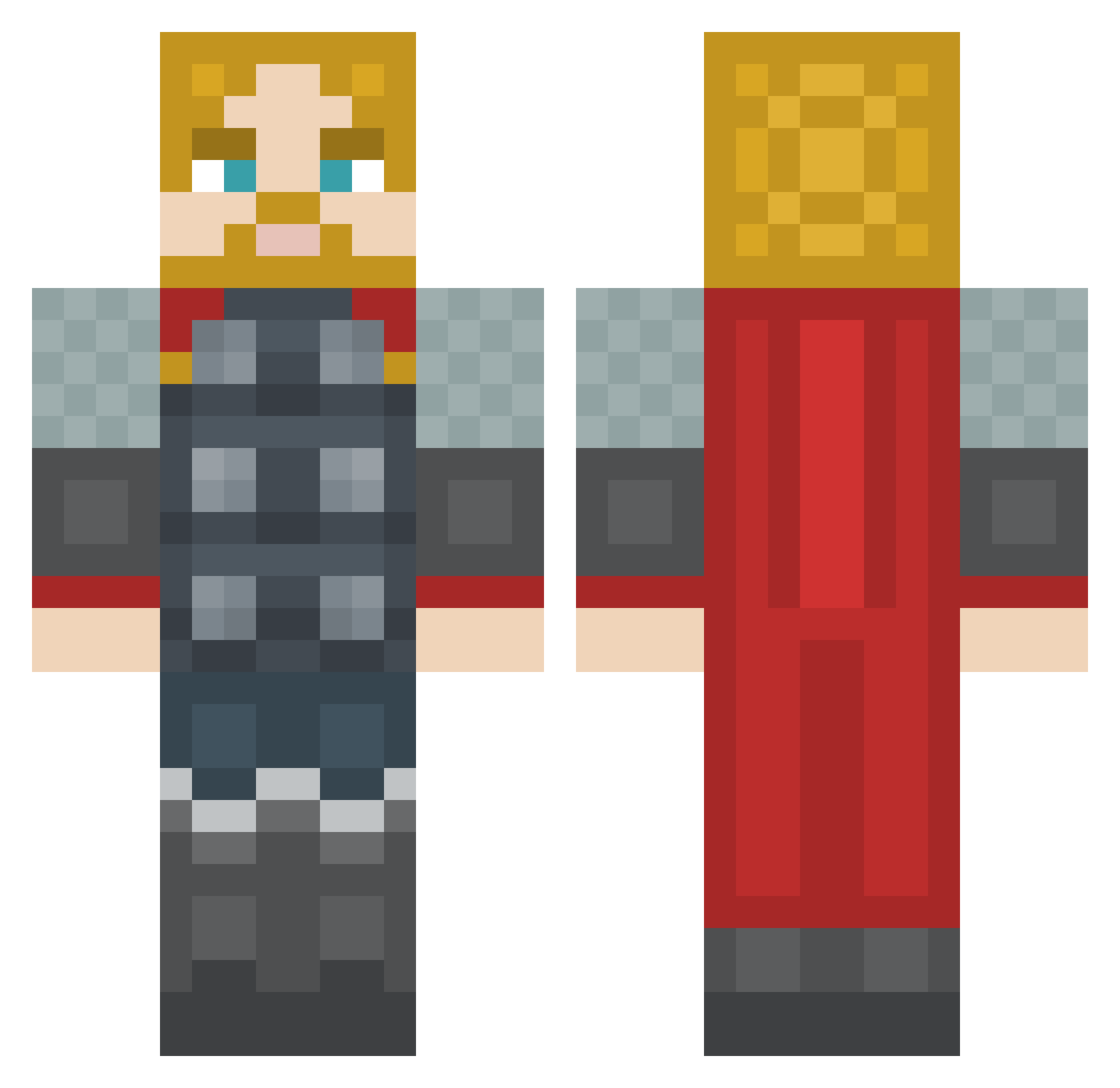 tachGrass Minecraft skin, front and back view