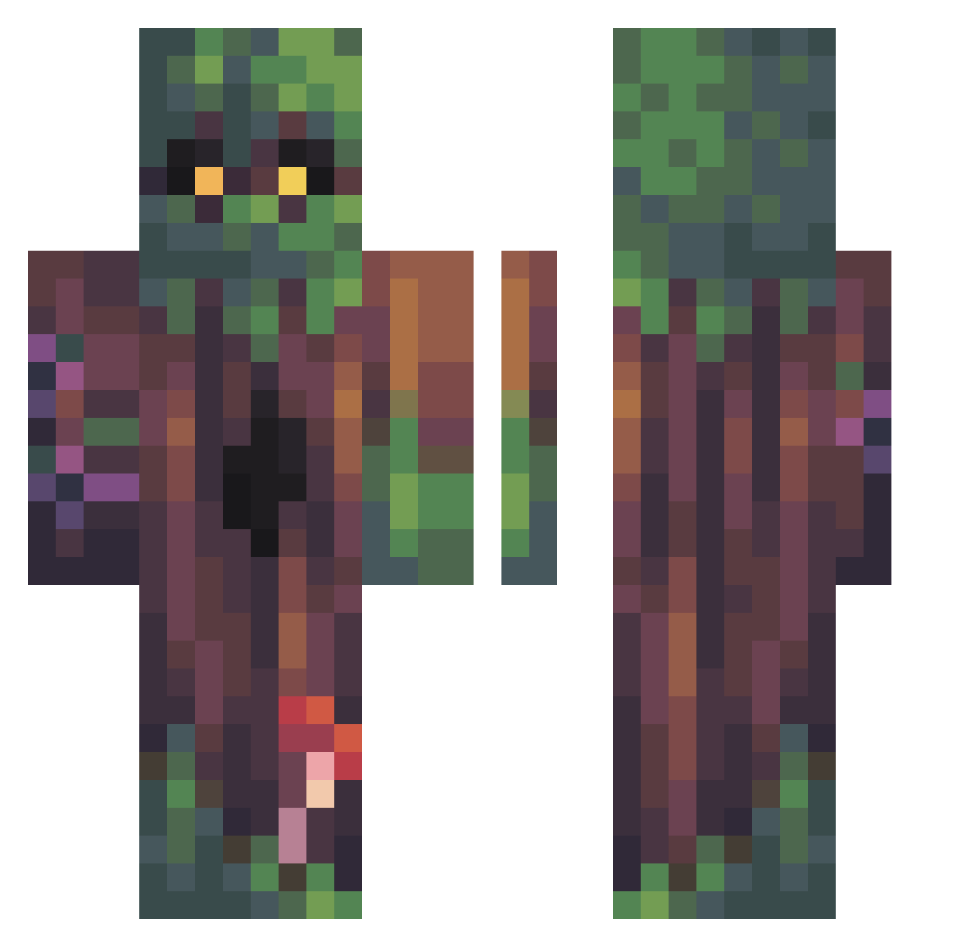 soyluc Minecraft skin, front and back view