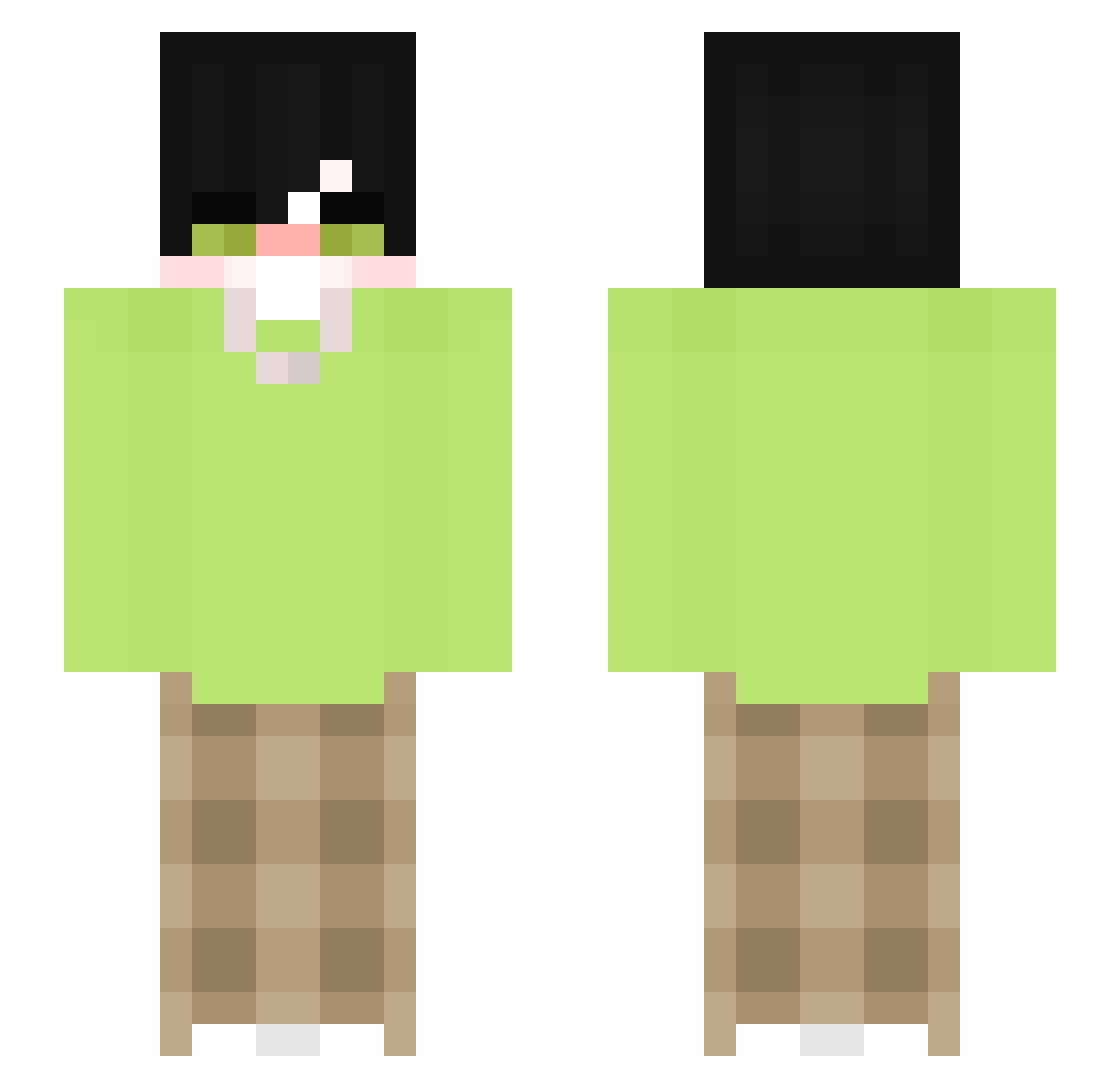 yhwz Minecraft skin, front and back view