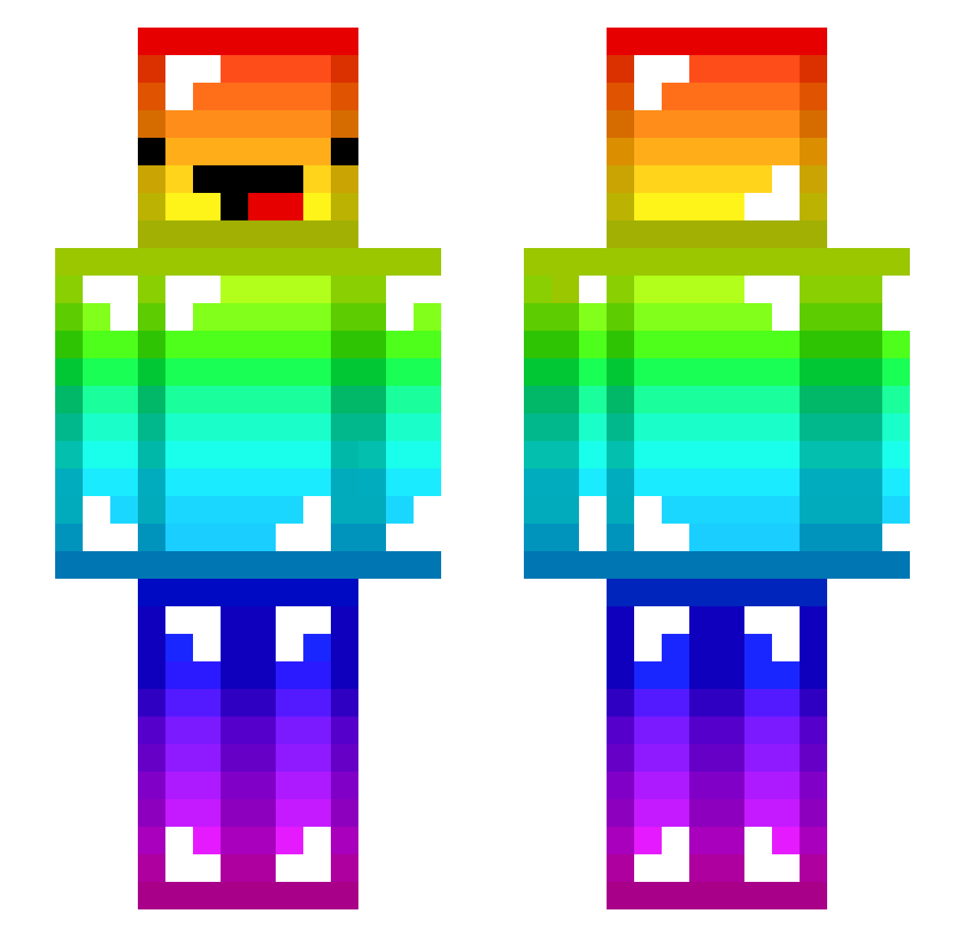 Jensss Minecraft skin, front and back view