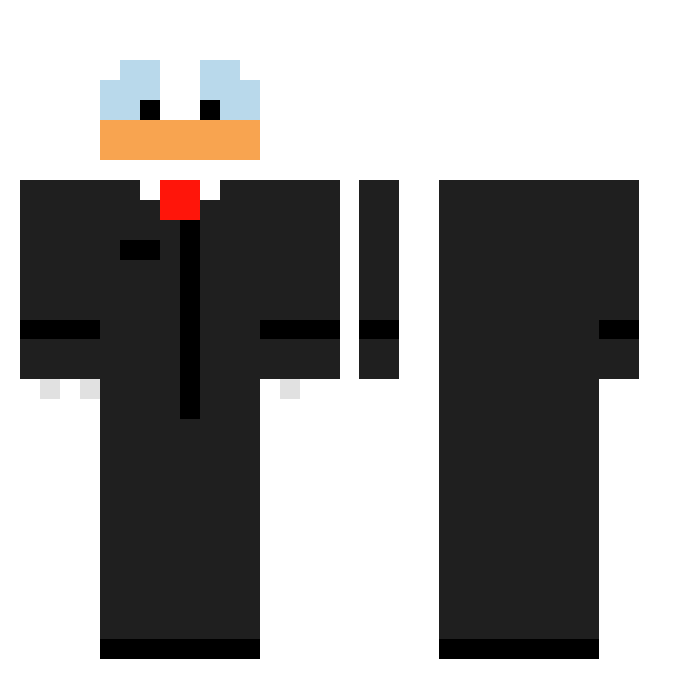 Papani Minecraft skin, front and back view