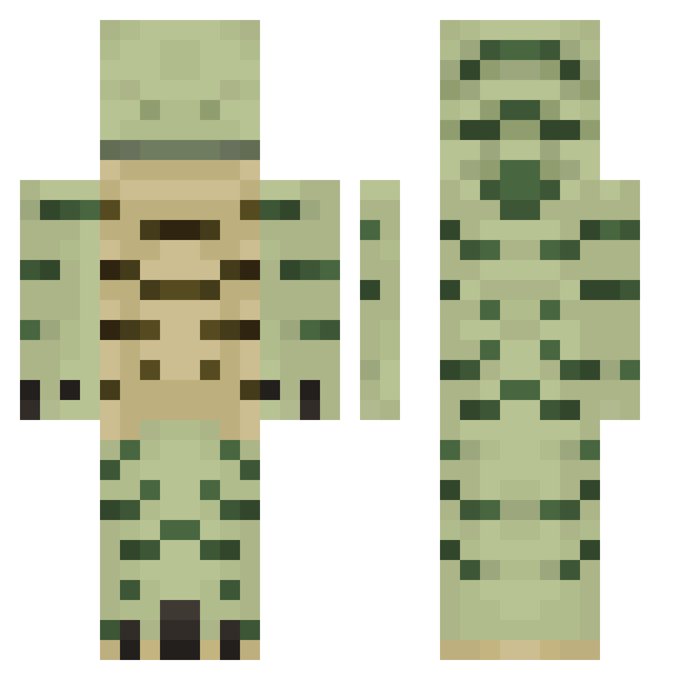W1th3rYT Minecraft skin, front and back view