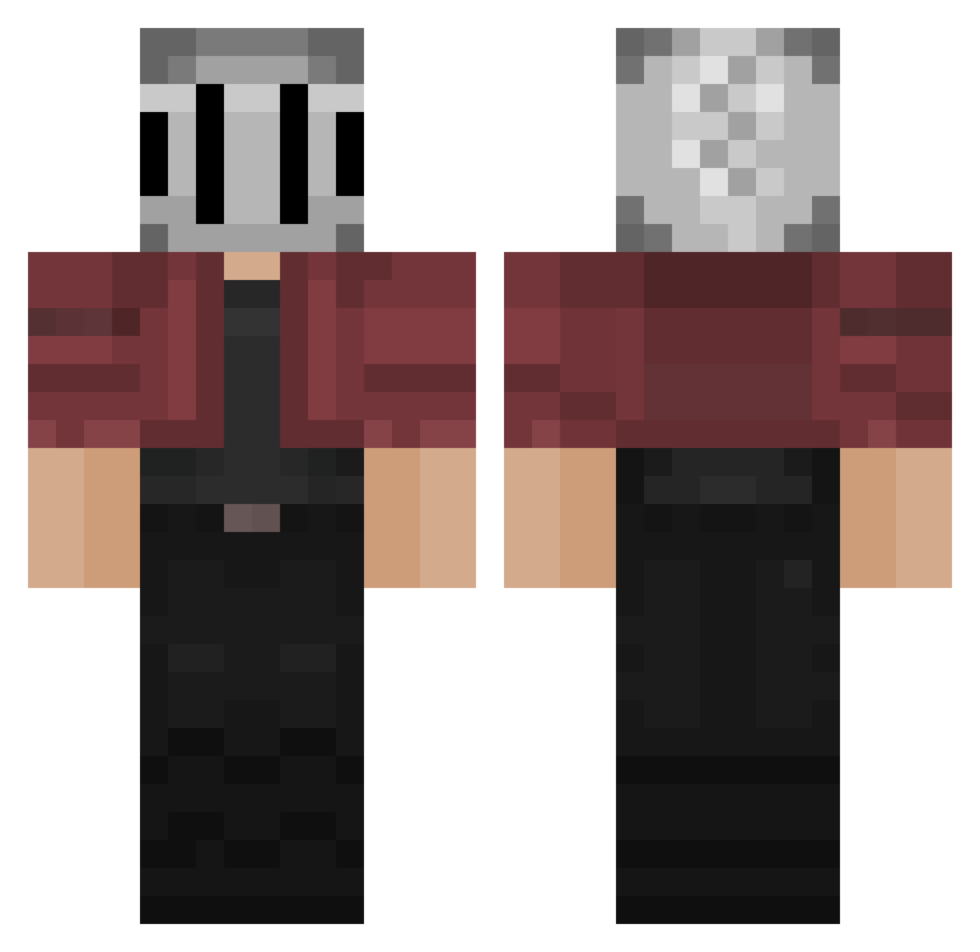 MusicHam Minecraft skin, front and back view