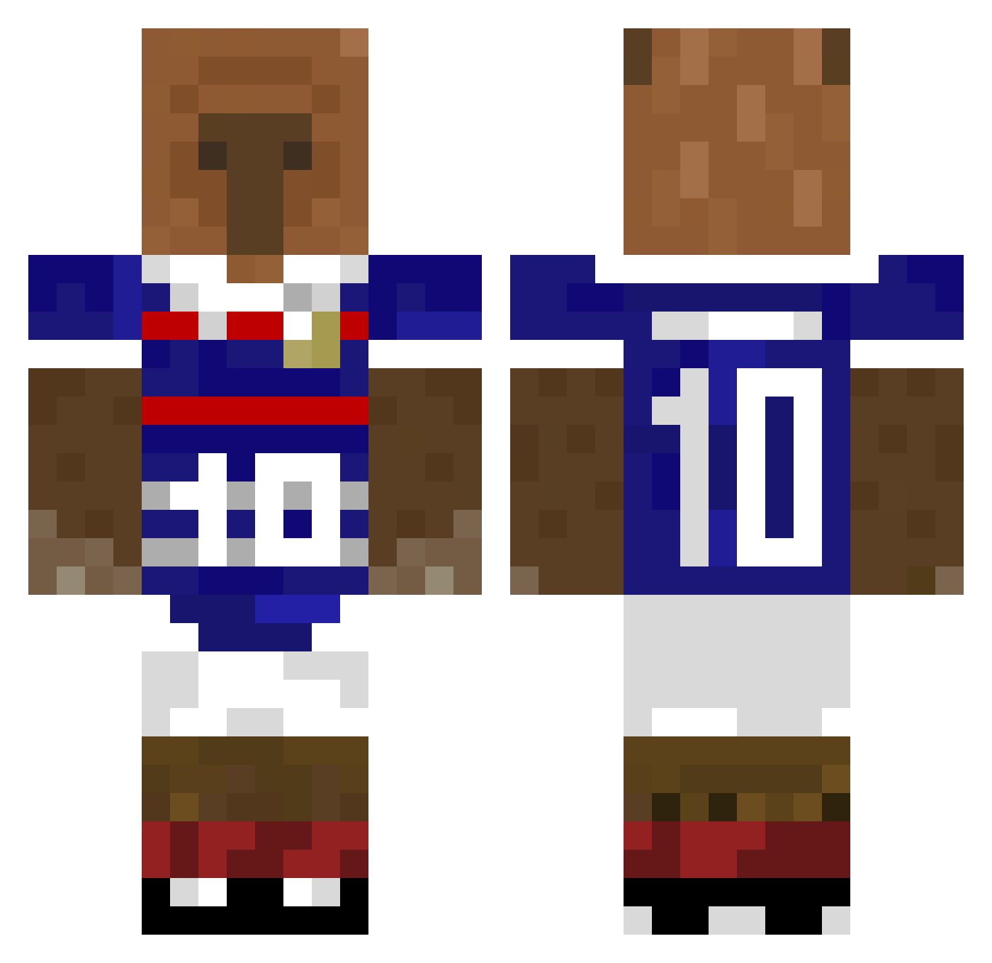 ZeoXisYT Minecraft skin, front and back view