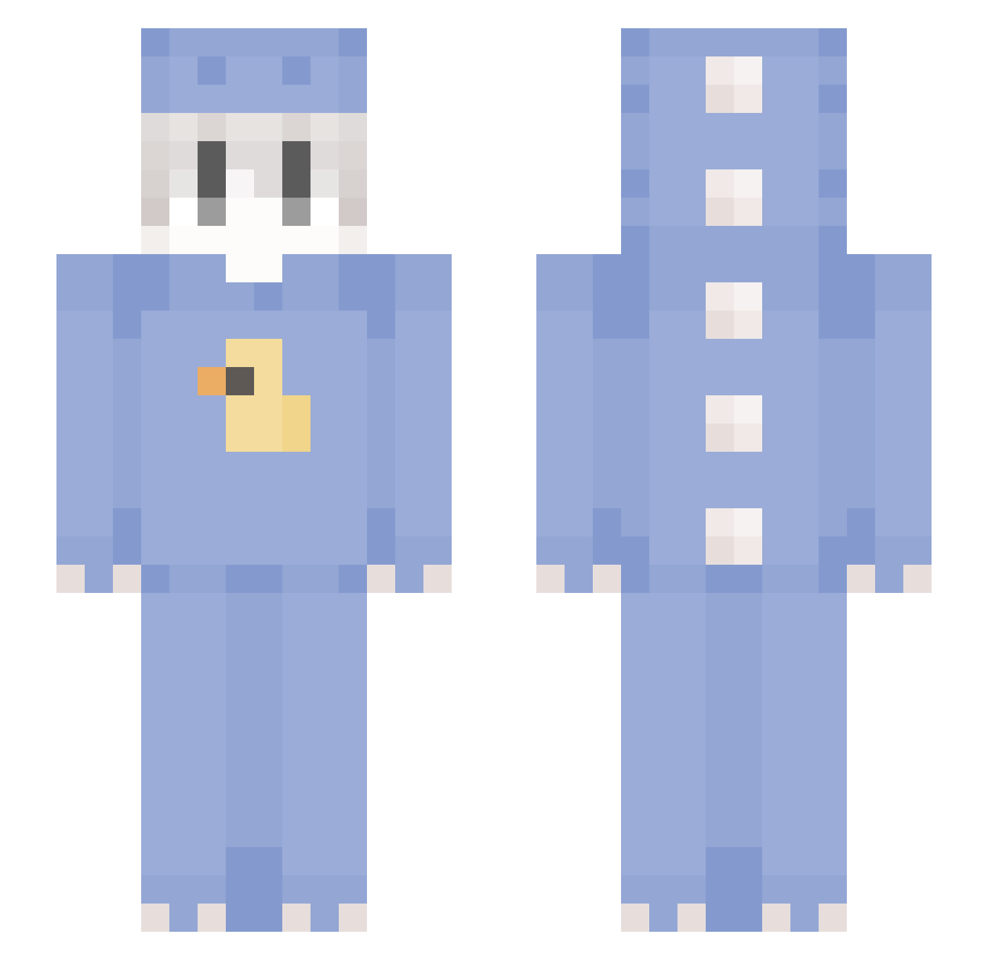XiaoHHHei Minecraft skin, front and back view