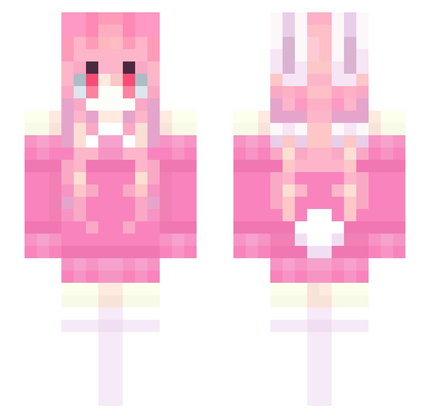 TicTacMo3 Minecraft skin, front and back view