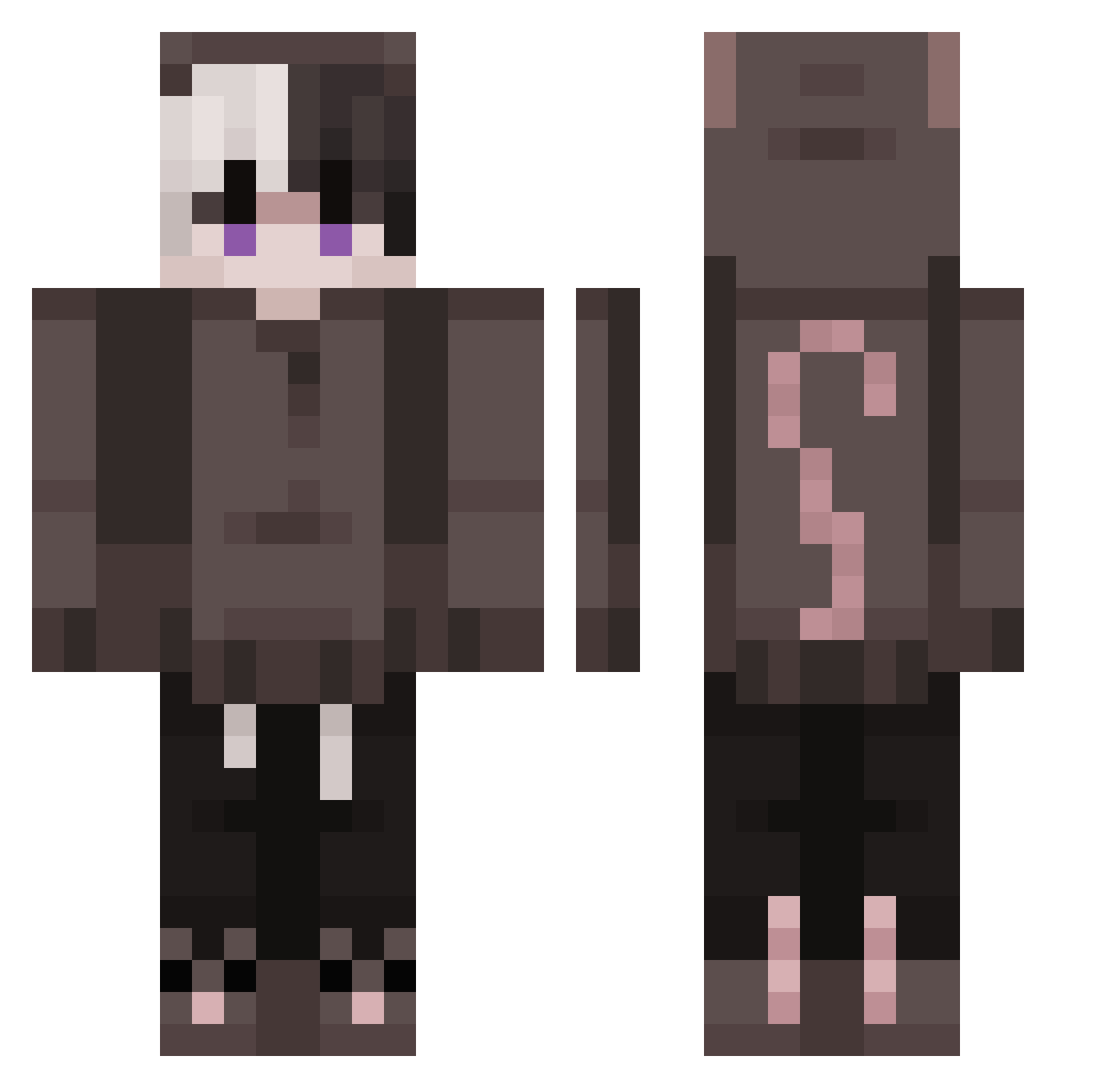HugoORato Minecraft skin, front and back view