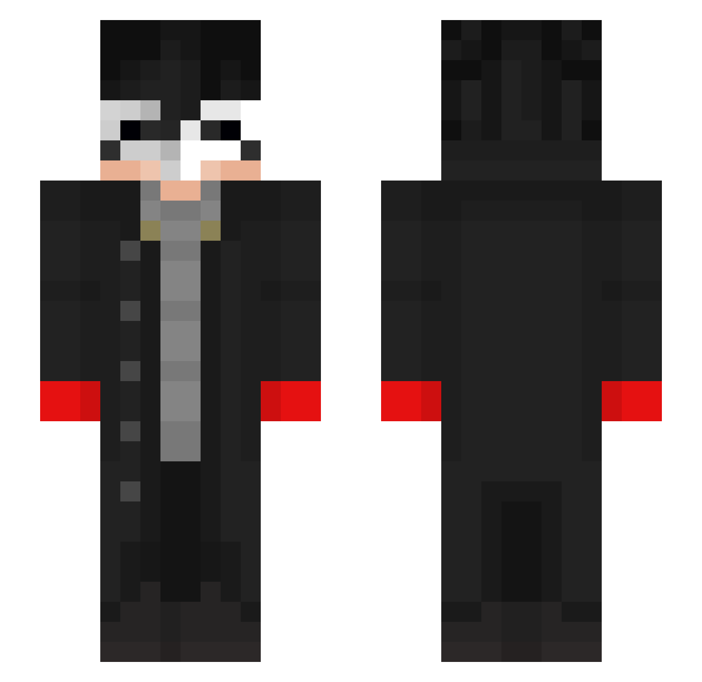 Ahhhlep Minecraft skin, front and back view