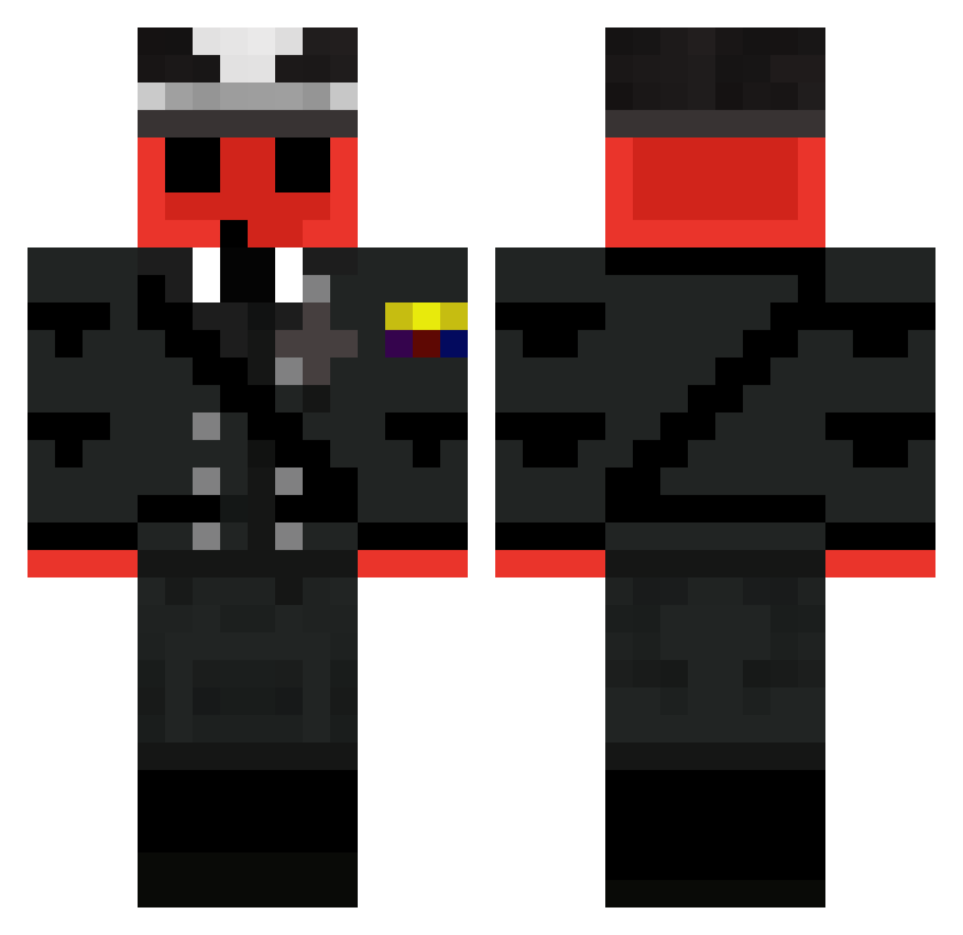 BasedSigmaSteve Minecraft skin, front and back view